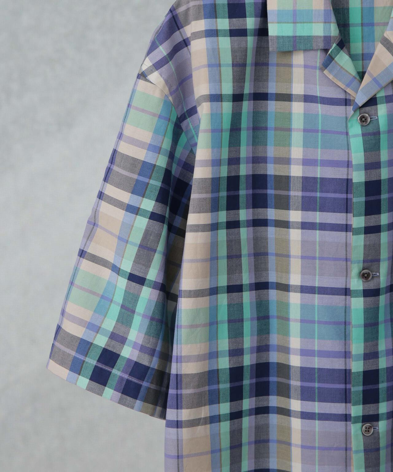 Fabric by INDIA オールドライクマドラスチェックシャツ 半袖