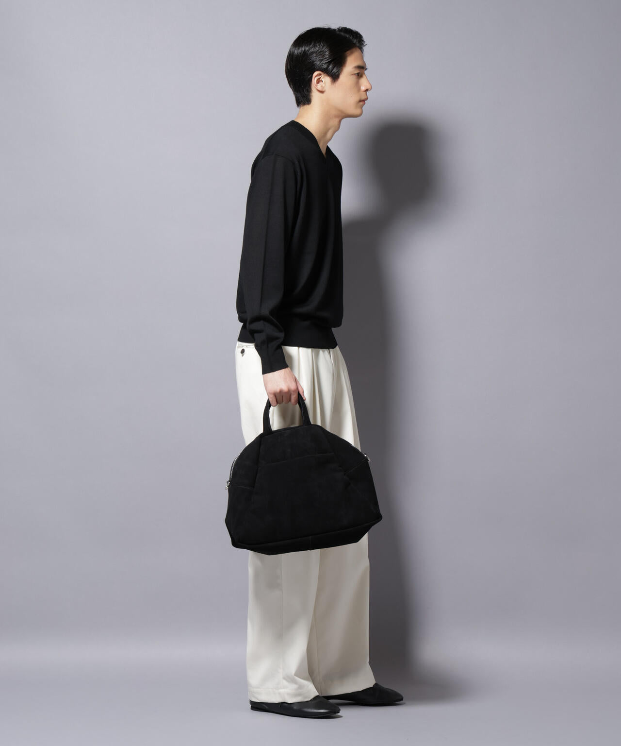 「毛玉レスニット」ファインゲージVネック