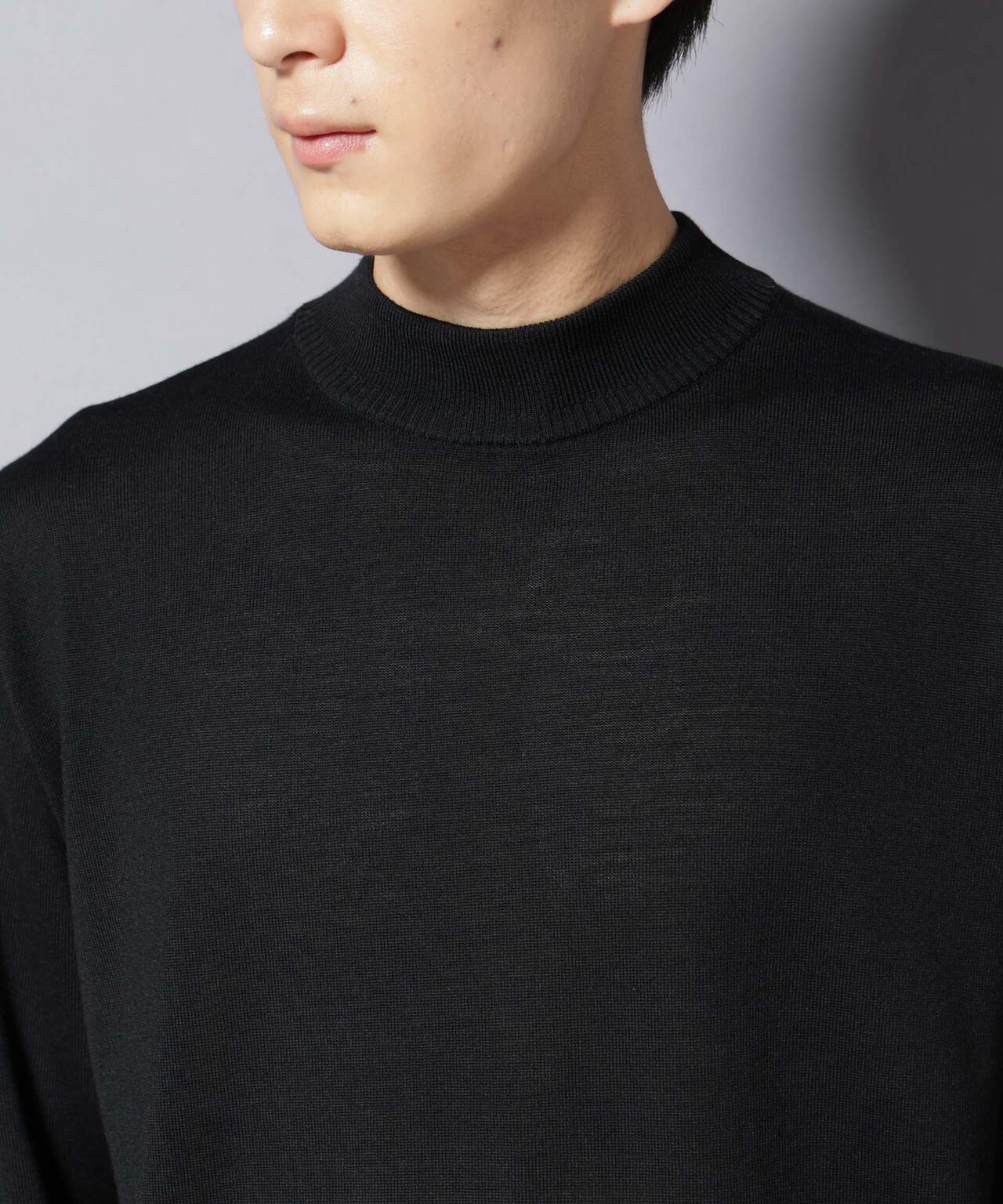 「毛玉レスニット」ファインゲージモックネック