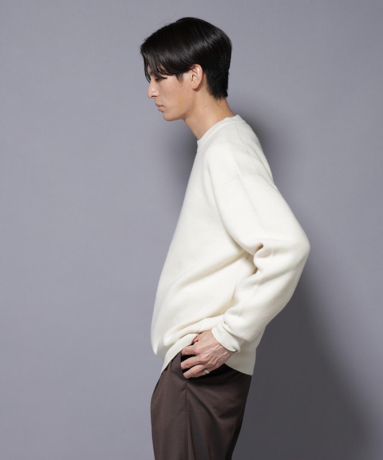 ウールカシミヤクルーネックプルオーバー