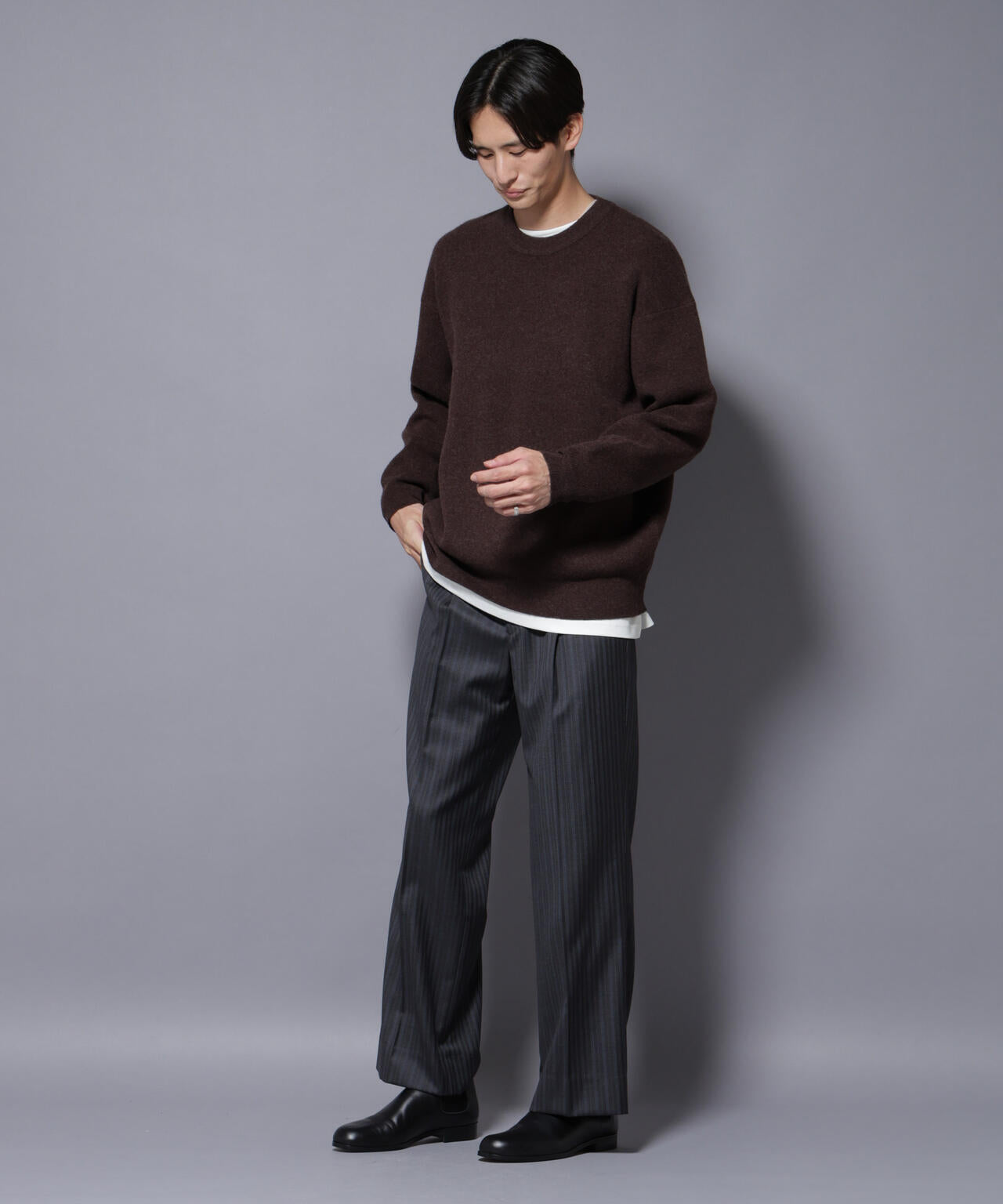 ウールカシミヤクルーネックプルオーバー