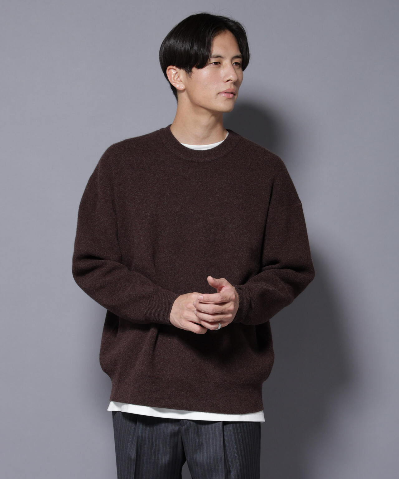 ウールカシミヤクルーネックプルオーバー