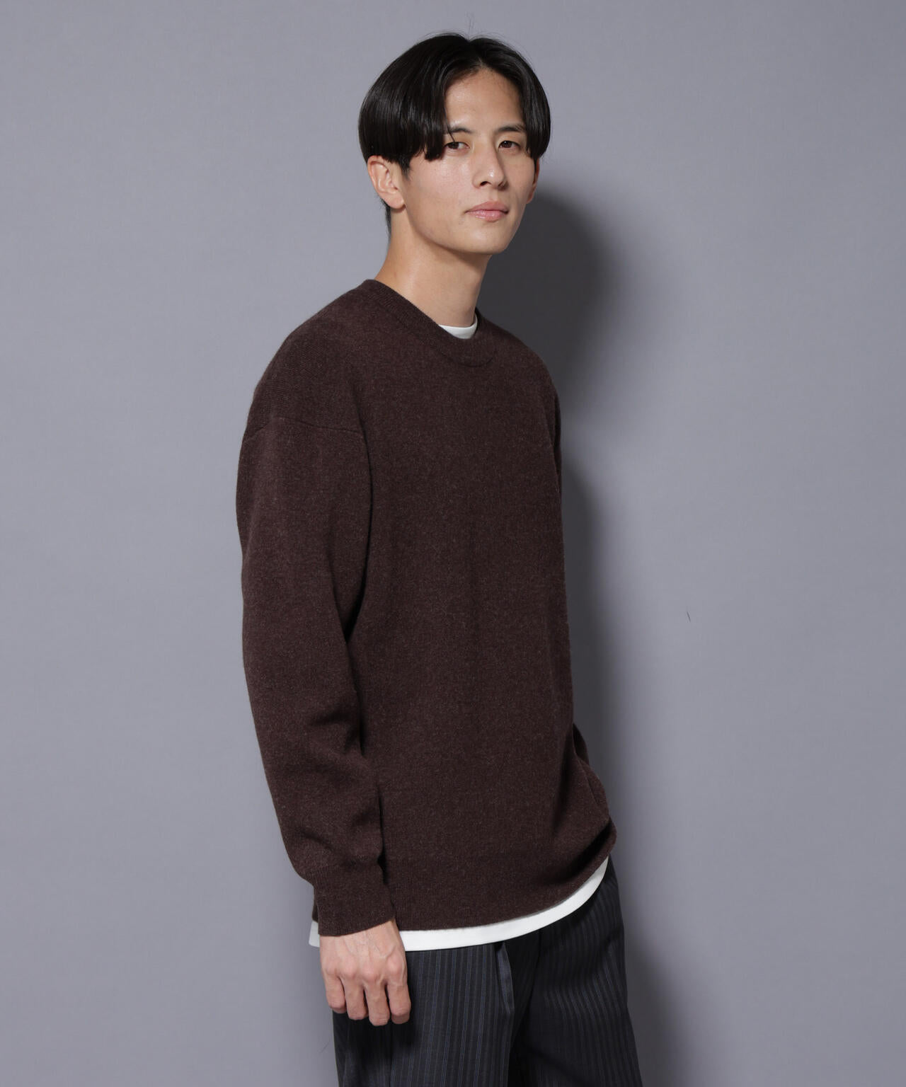 ウールカシミヤクルーネックプルオーバー