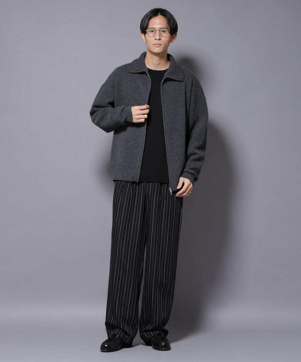 ウールカシミヤドライバーズニット