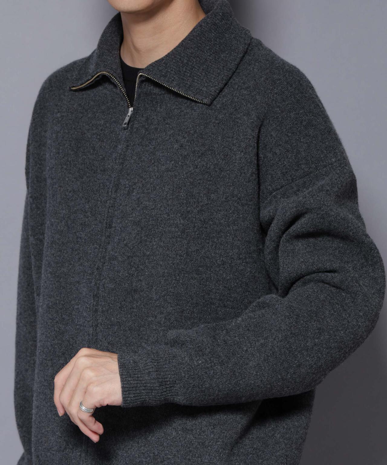 ウールカシミヤドライバーズニット