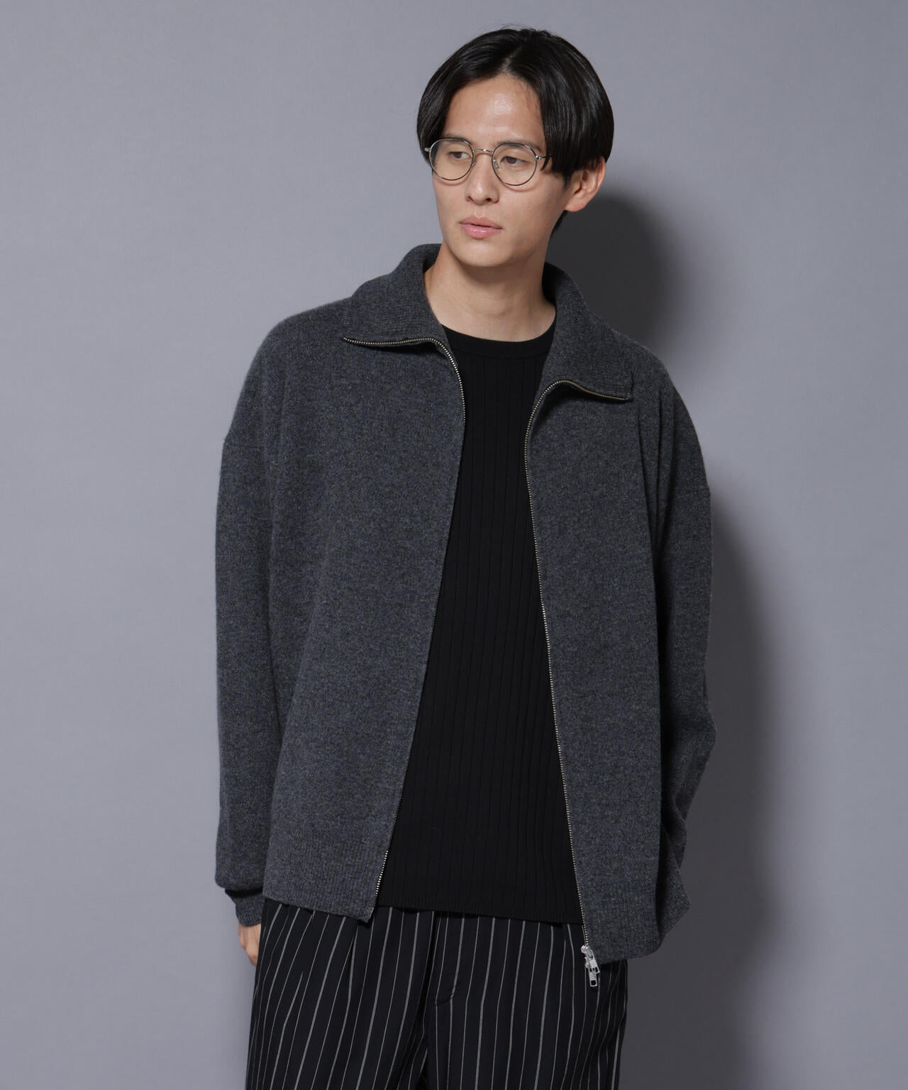 ウールカシミヤドライバーズニット