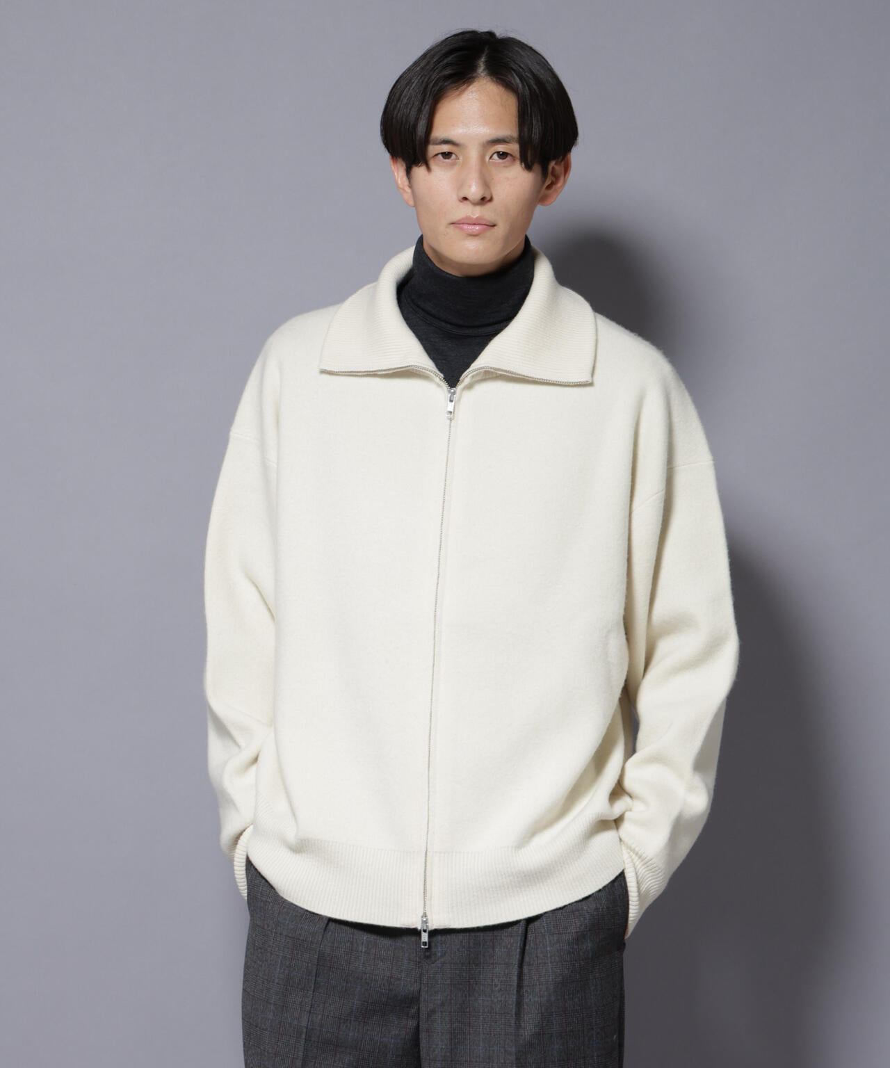 ウールカシミヤドライバーズニット