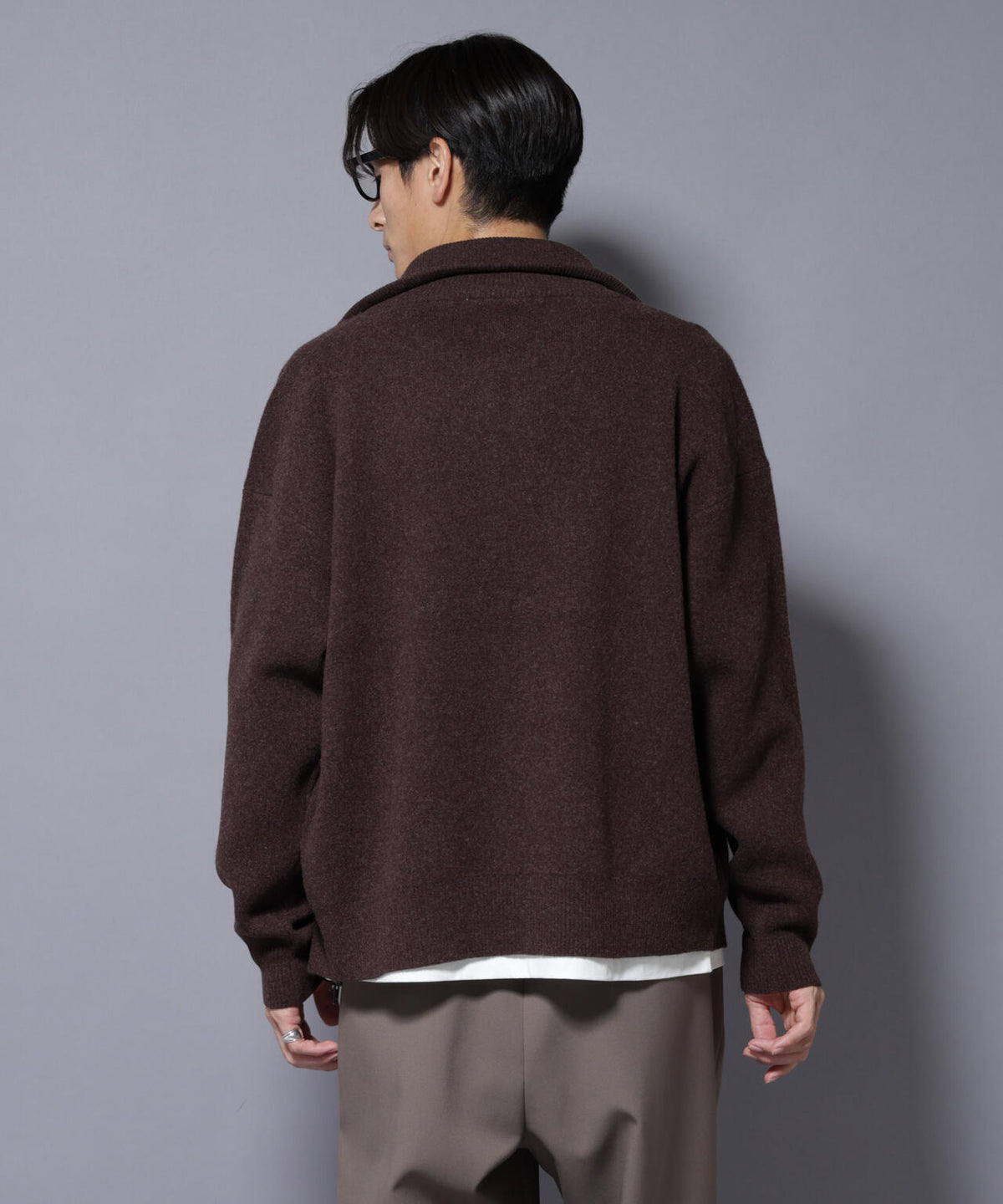 ウールカシミヤドライバーズニット