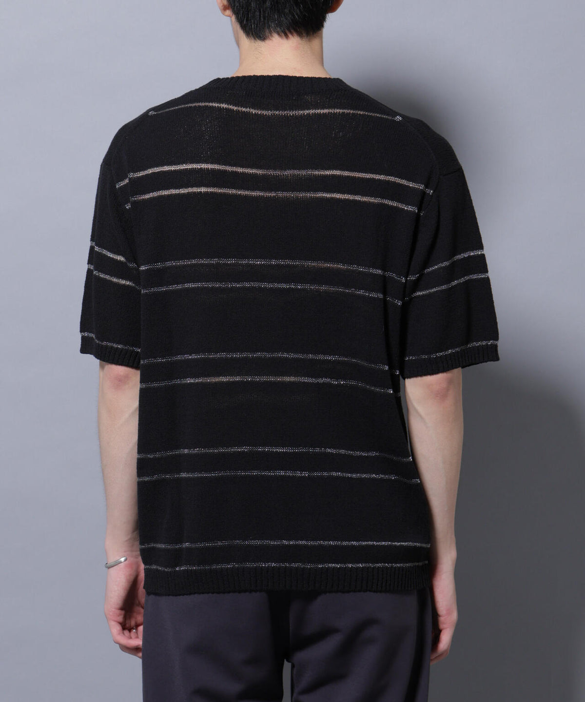 ブークレーラメボーダー ニットTシャツ