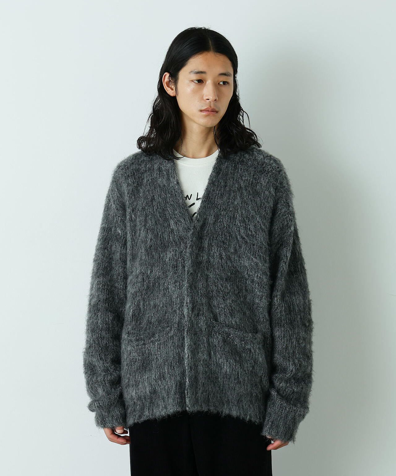 「HOTEL PALACE」 フライフロントミックスシャギーカーディガン