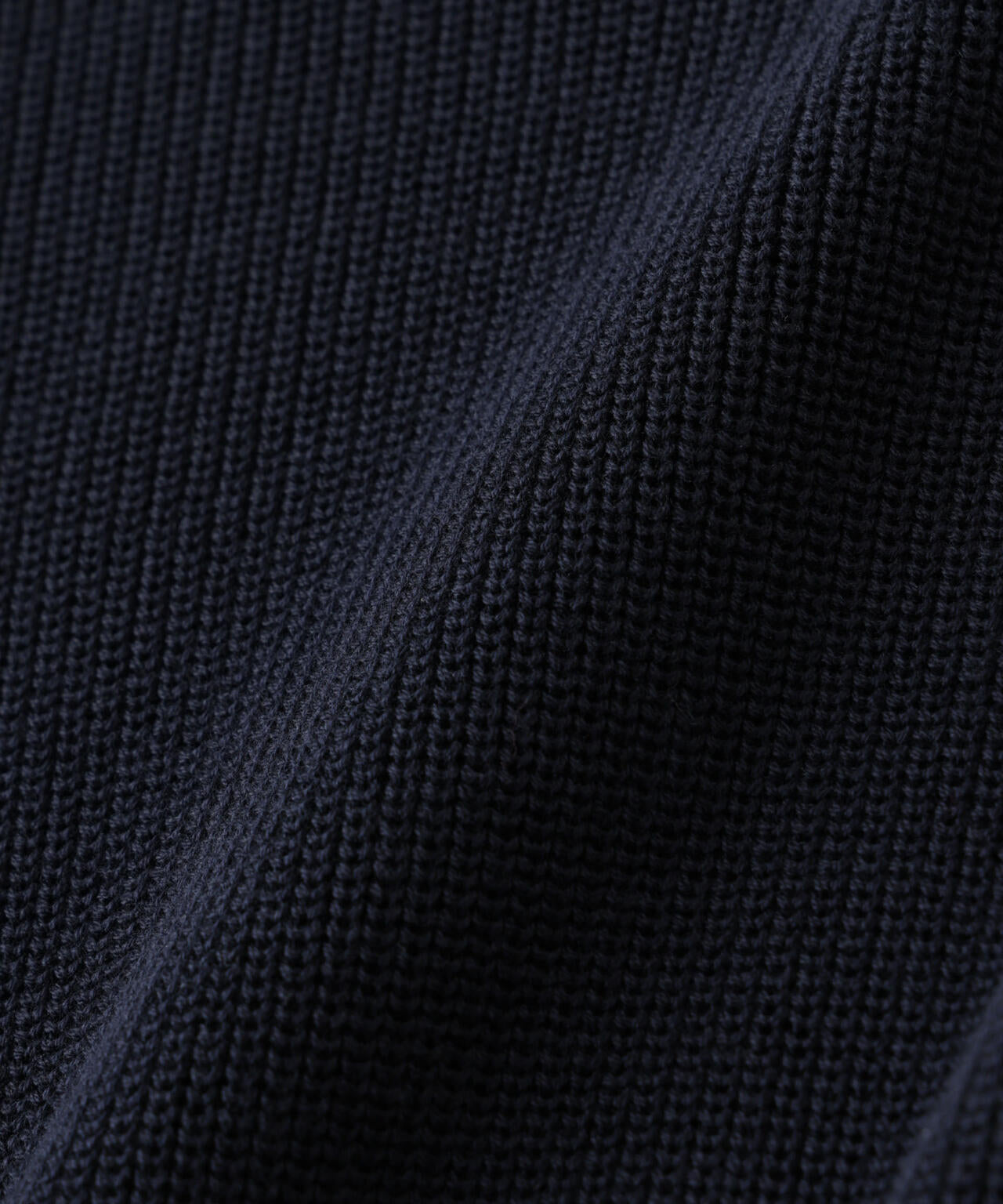 マーセライズコットン 畦クルーネックニット