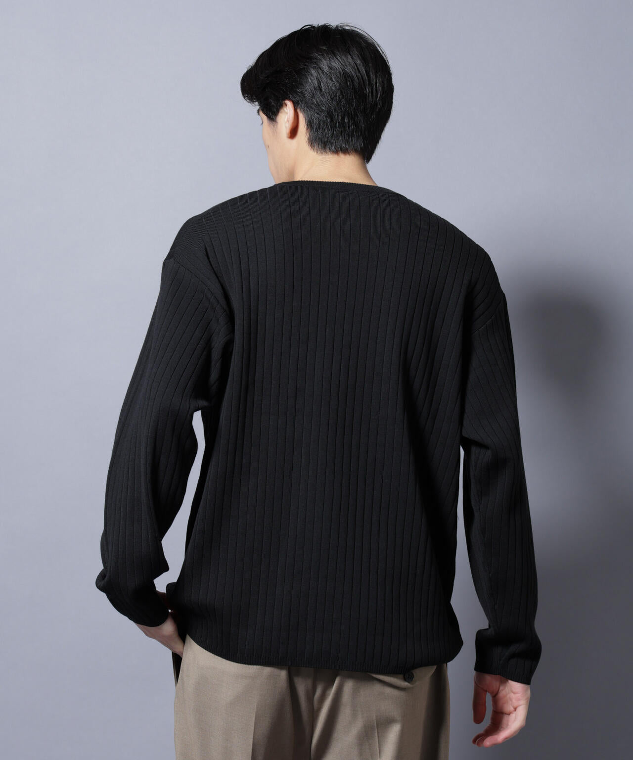 CICA&UVカット リブニットクルーネック