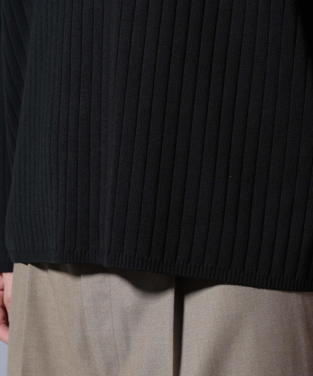 CICA&UVカット リブニットクルーネック