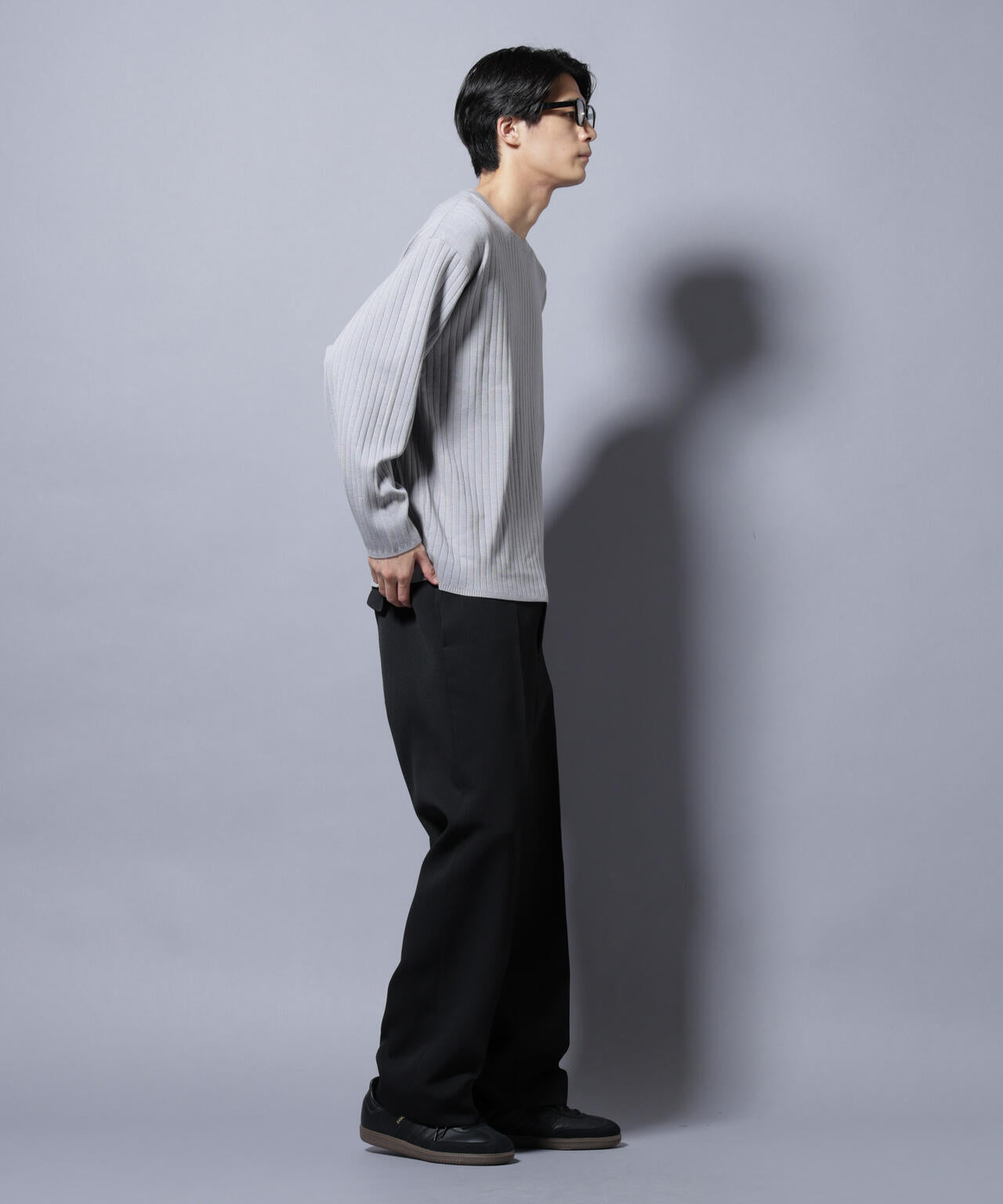 CICA&UVカット リブニットクルーネック