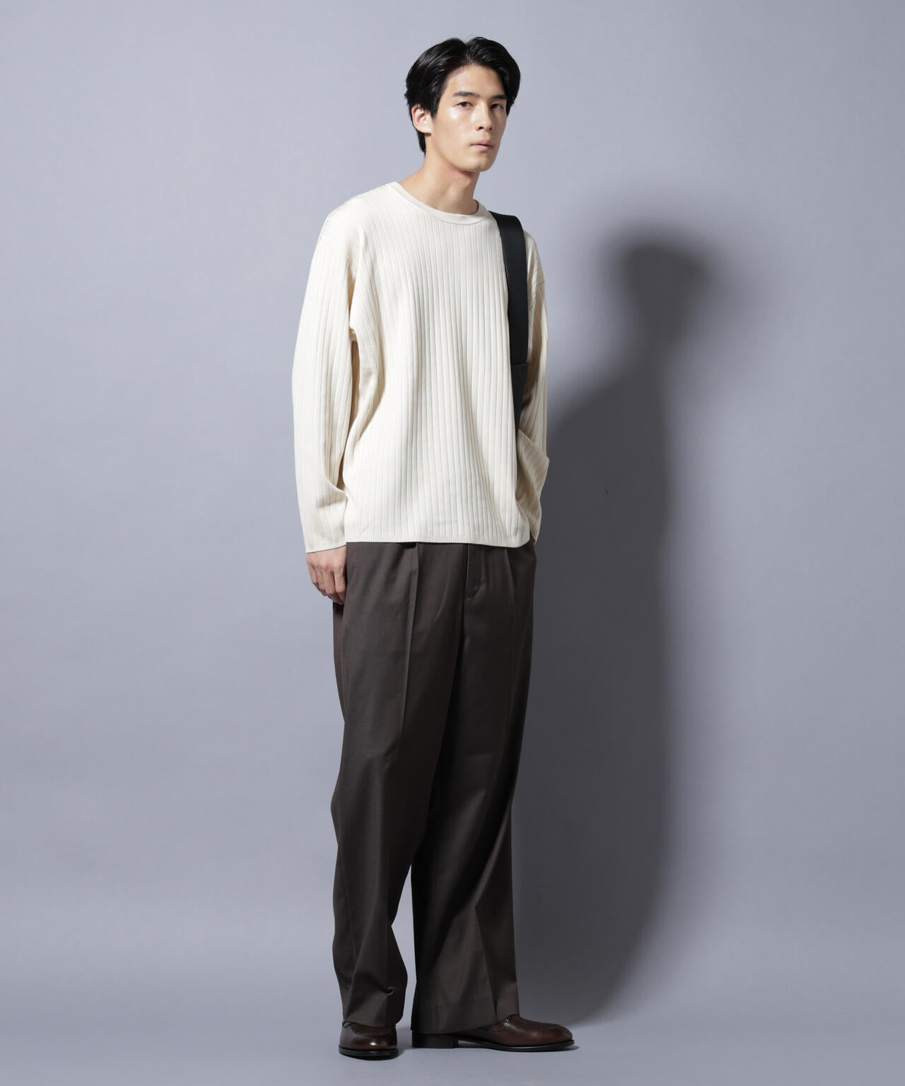 CICA&UVカット リブニットクルーネック