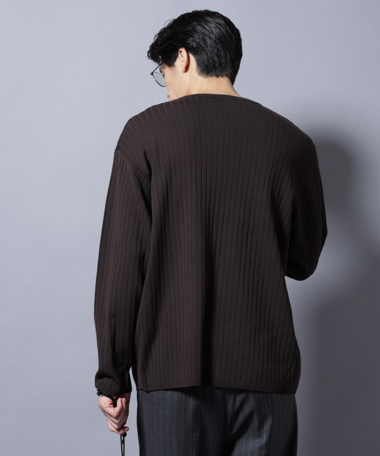 CICA&UVカット リブニットクルーネック