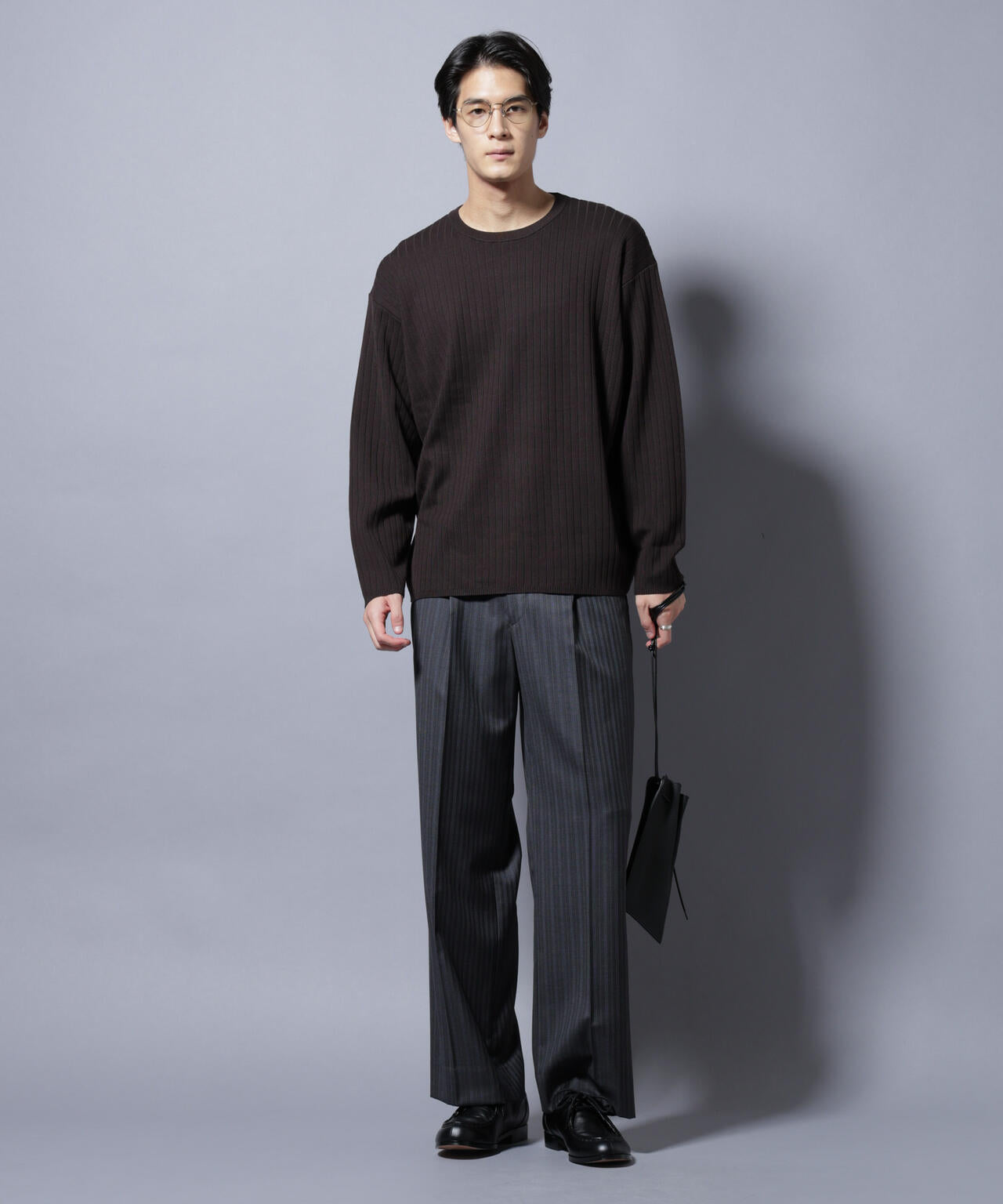 CICA&UVカット リブニットクルーネック