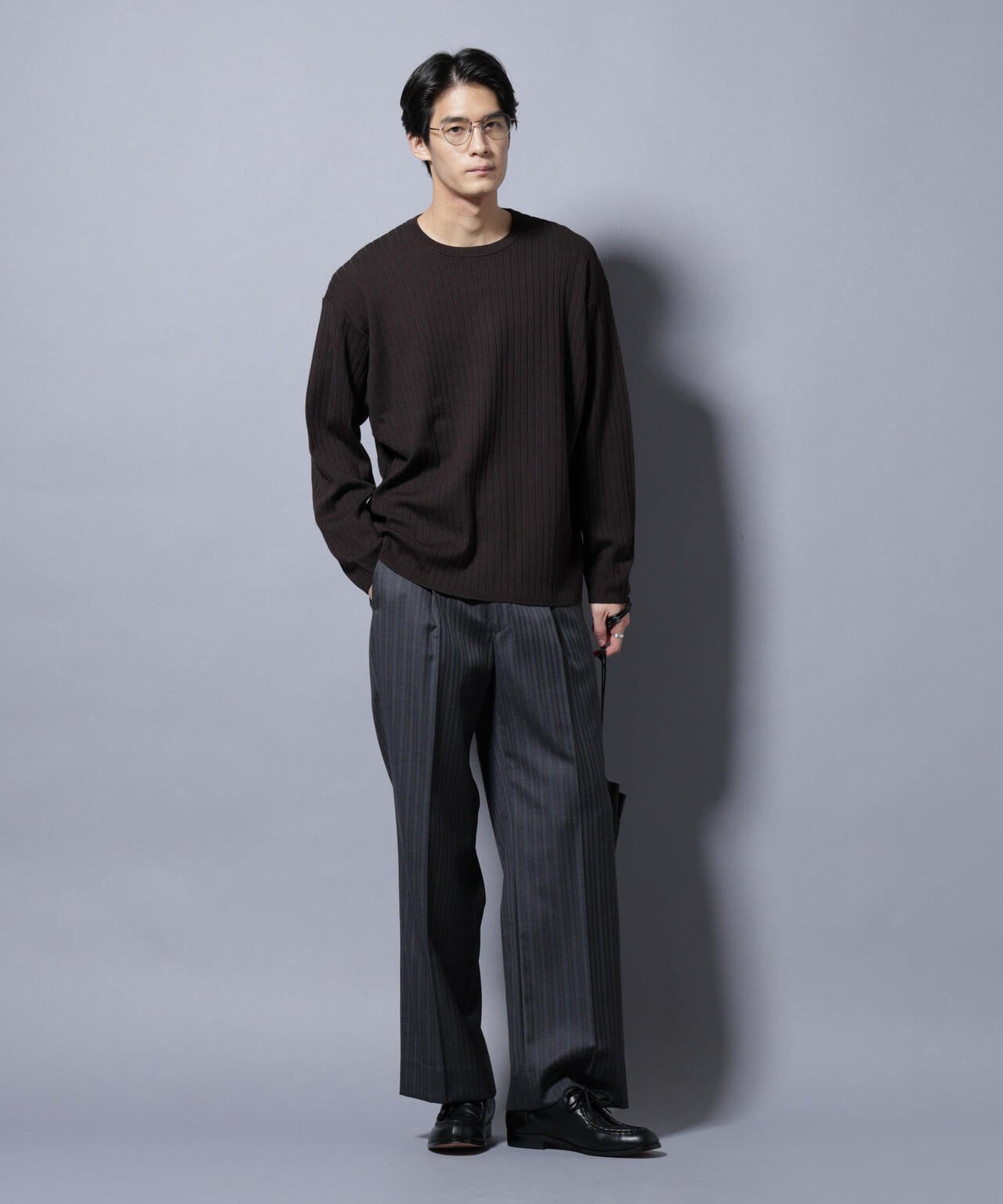 CICA&UVカット リブニットクルーネック