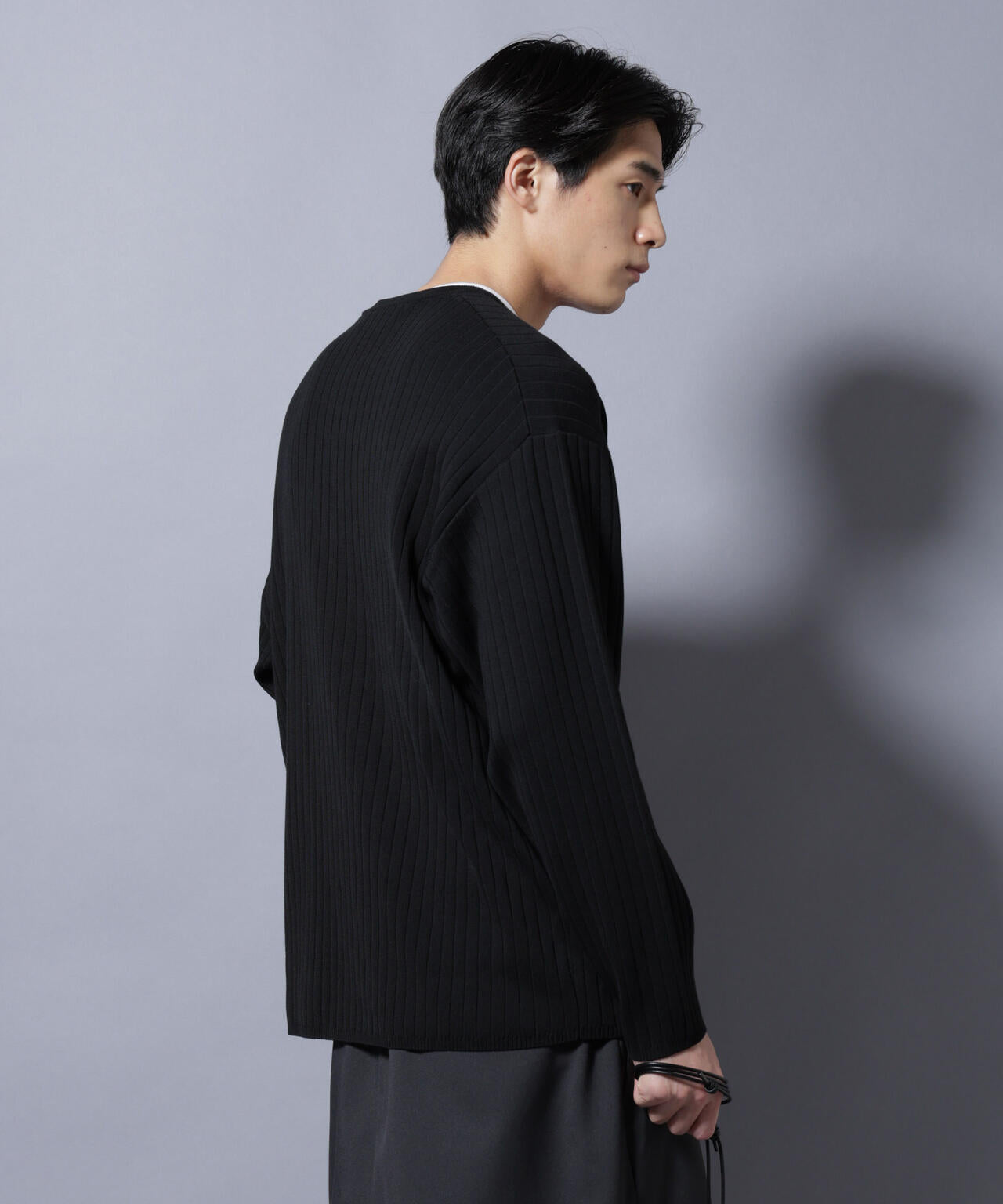 CICA&UVカット リブニットVネック