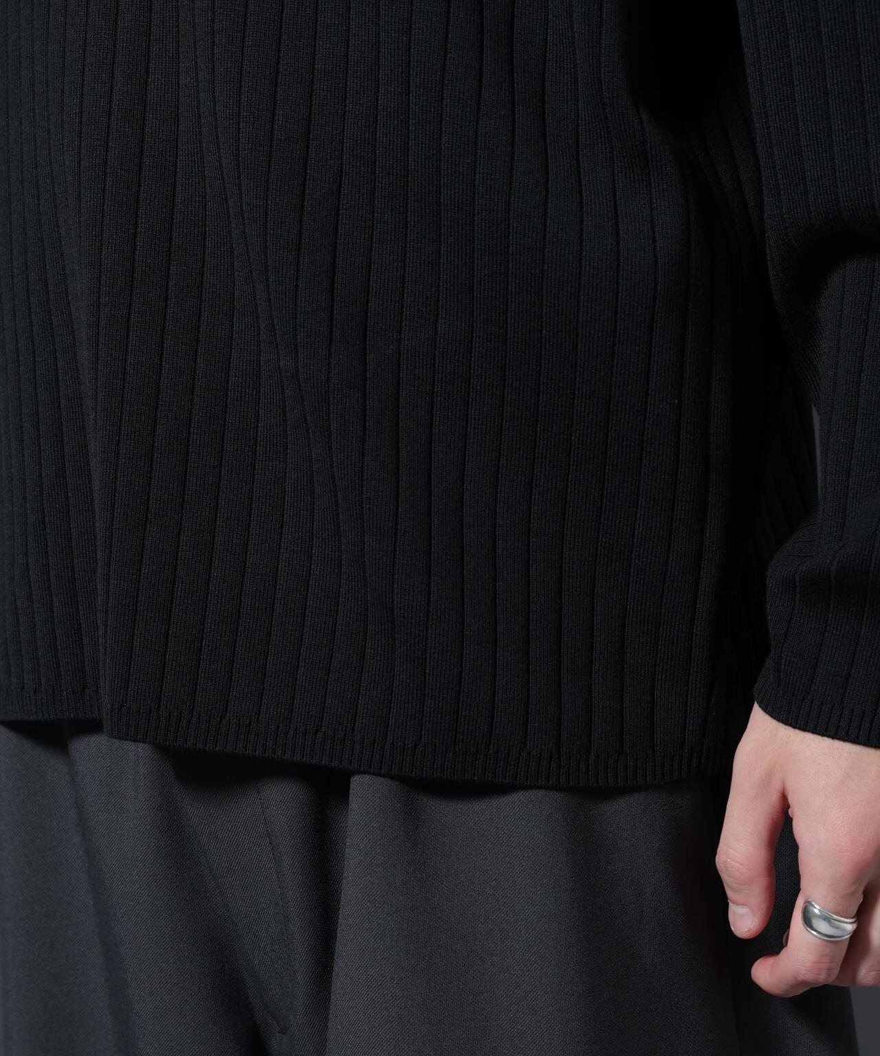 CICA&UVカット リブニットVネック