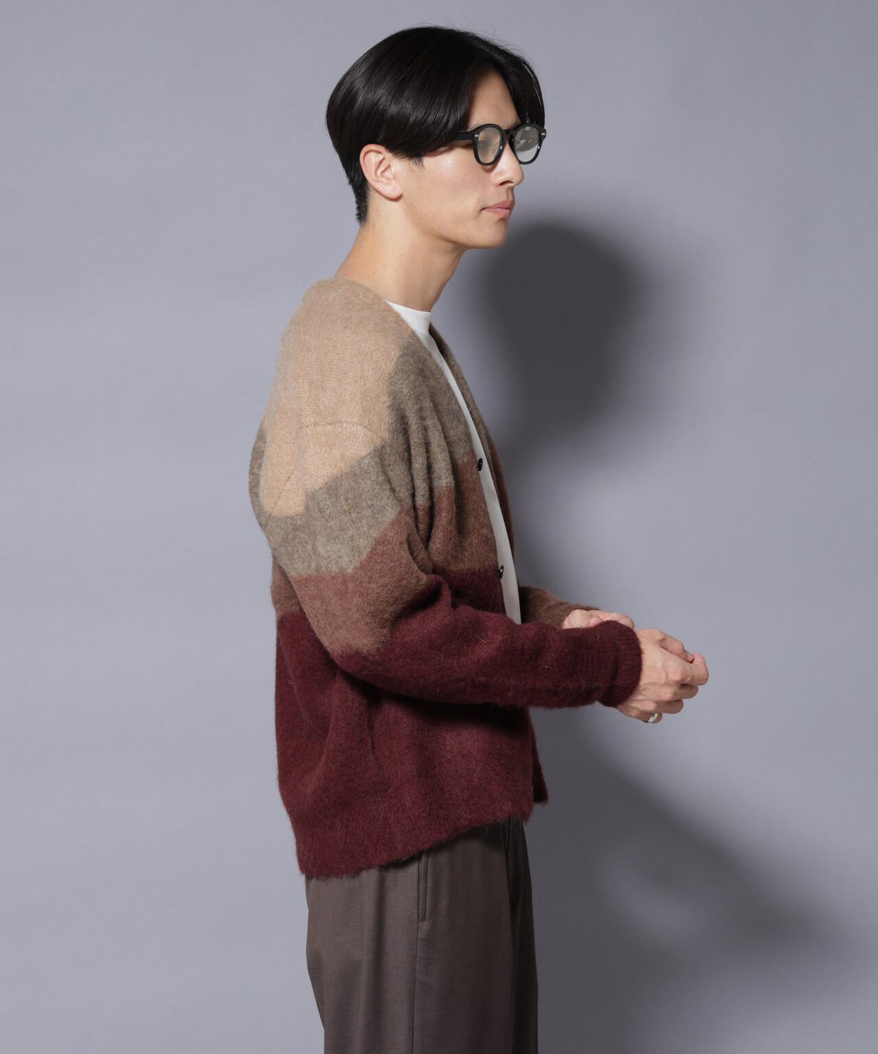 「COFIL」 SCIARADA モヘヤ混 ランドスケープニットカーディガン