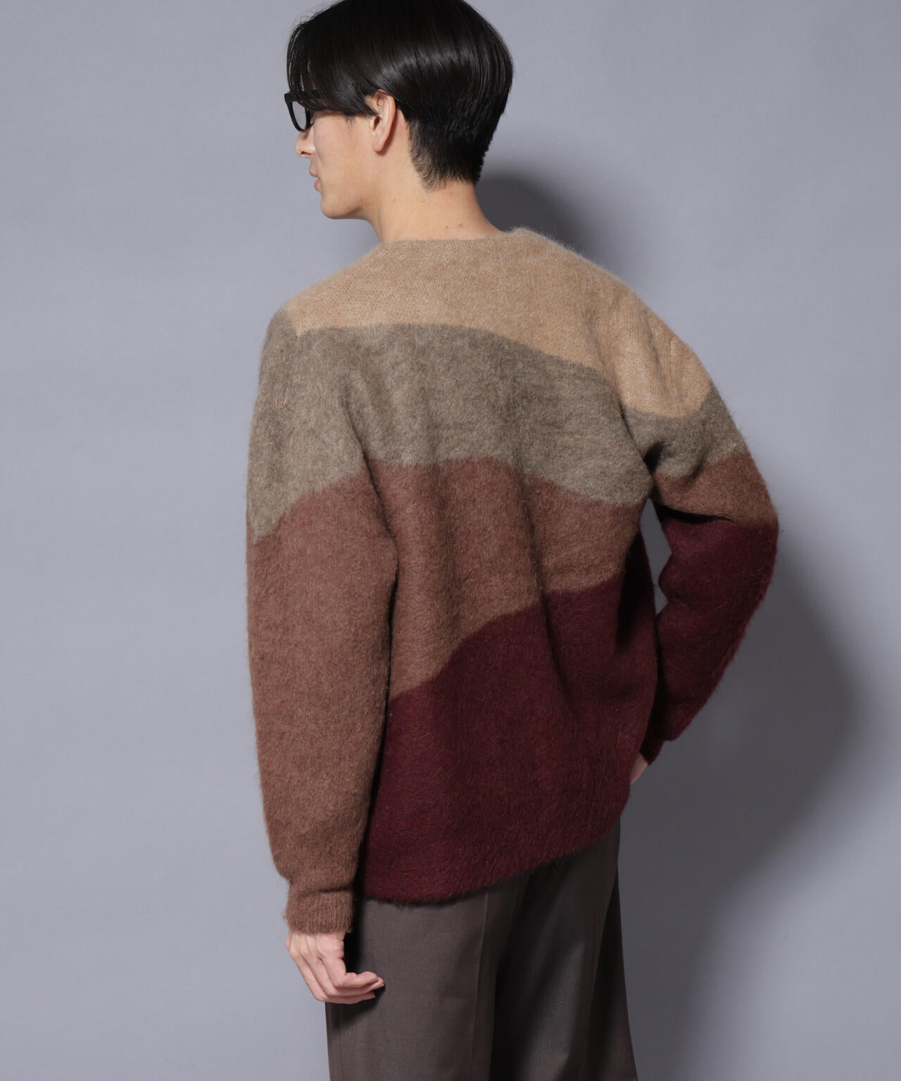 「COFIL」 SCIARADA モヘヤ混 ランドスケープニットカーディガン