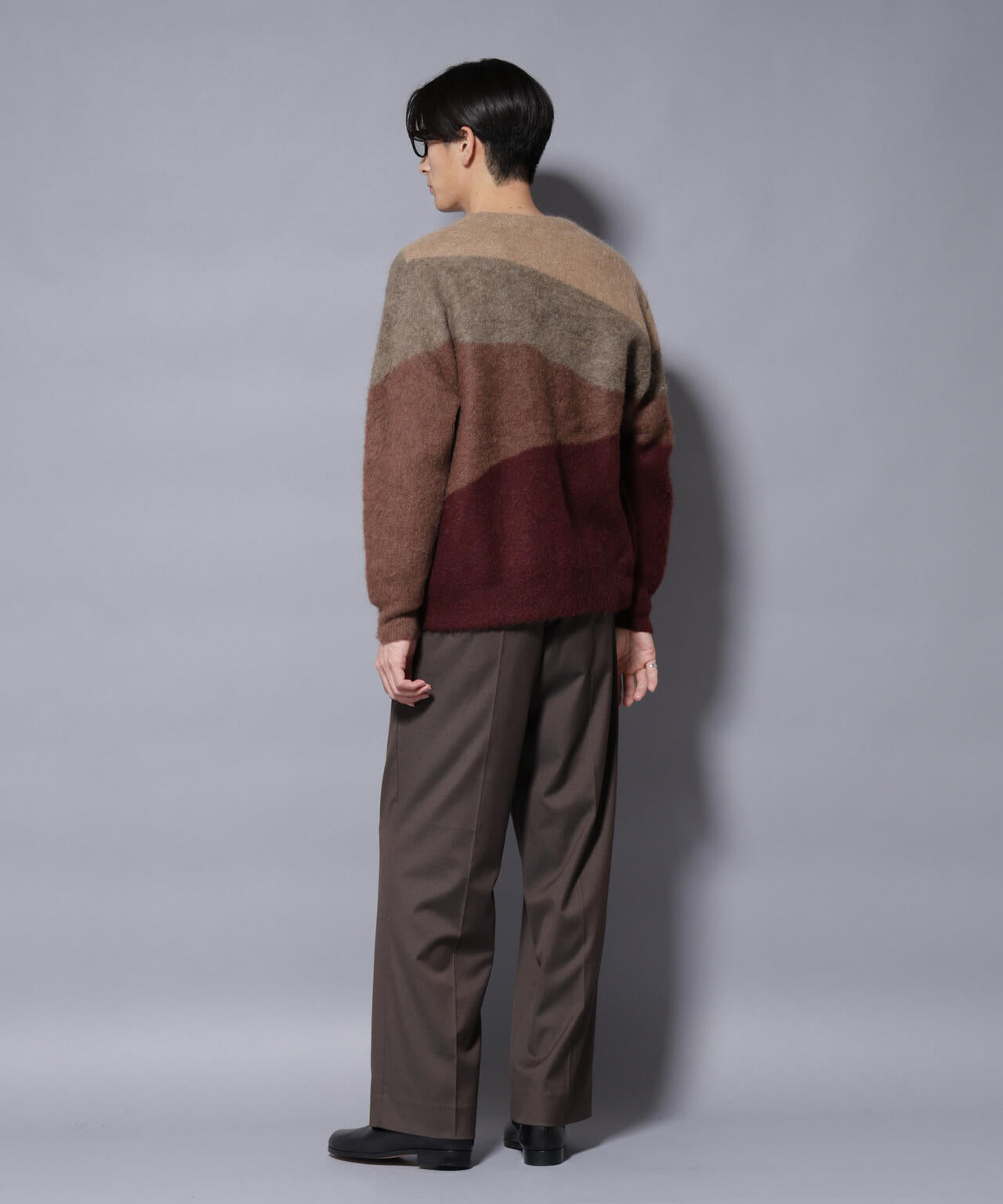 「COFIL」 SCIARADA モヘヤ混 ランドスケープニットカーディガン