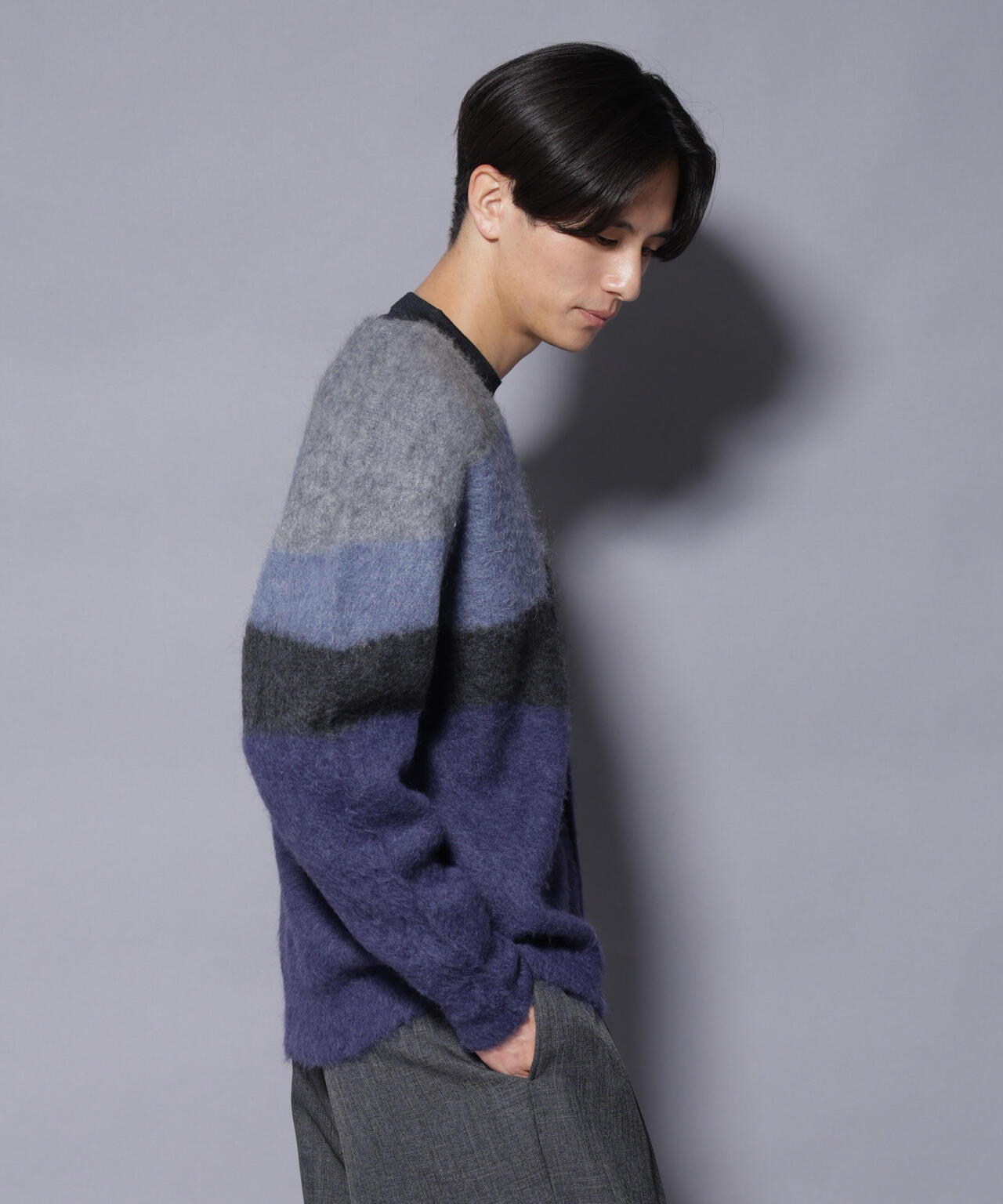 「COFIL」 SCIARADA モヘヤ混 ランドスケープニットカーディガン