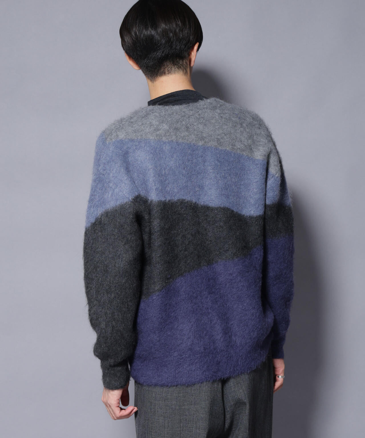 「COFIL」 SCIARADA モヘヤ混 ランドスケープニットカーディガン