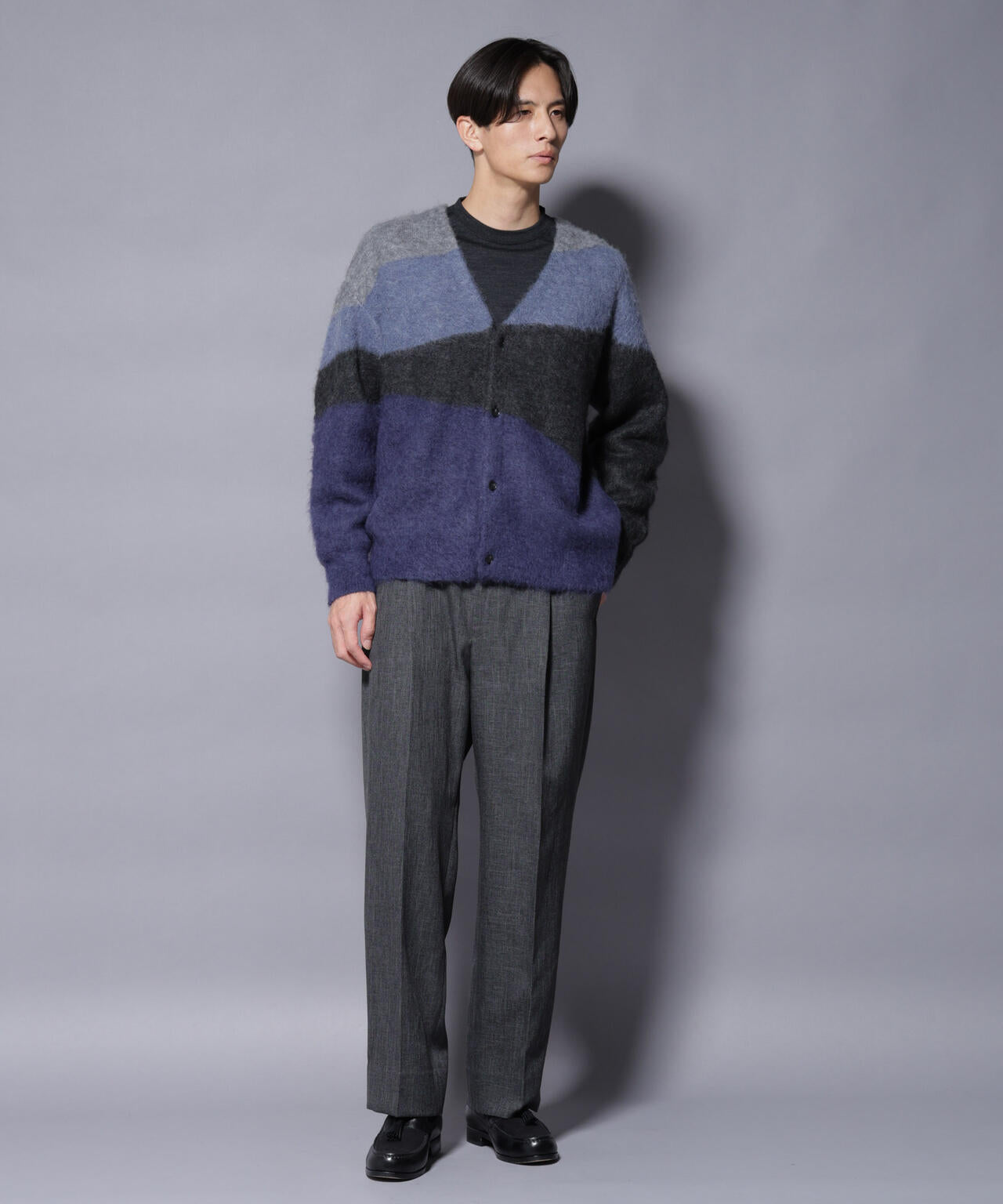 「COFIL」 SCIARADA モヘヤ混 ランドスケープニットカーディガン