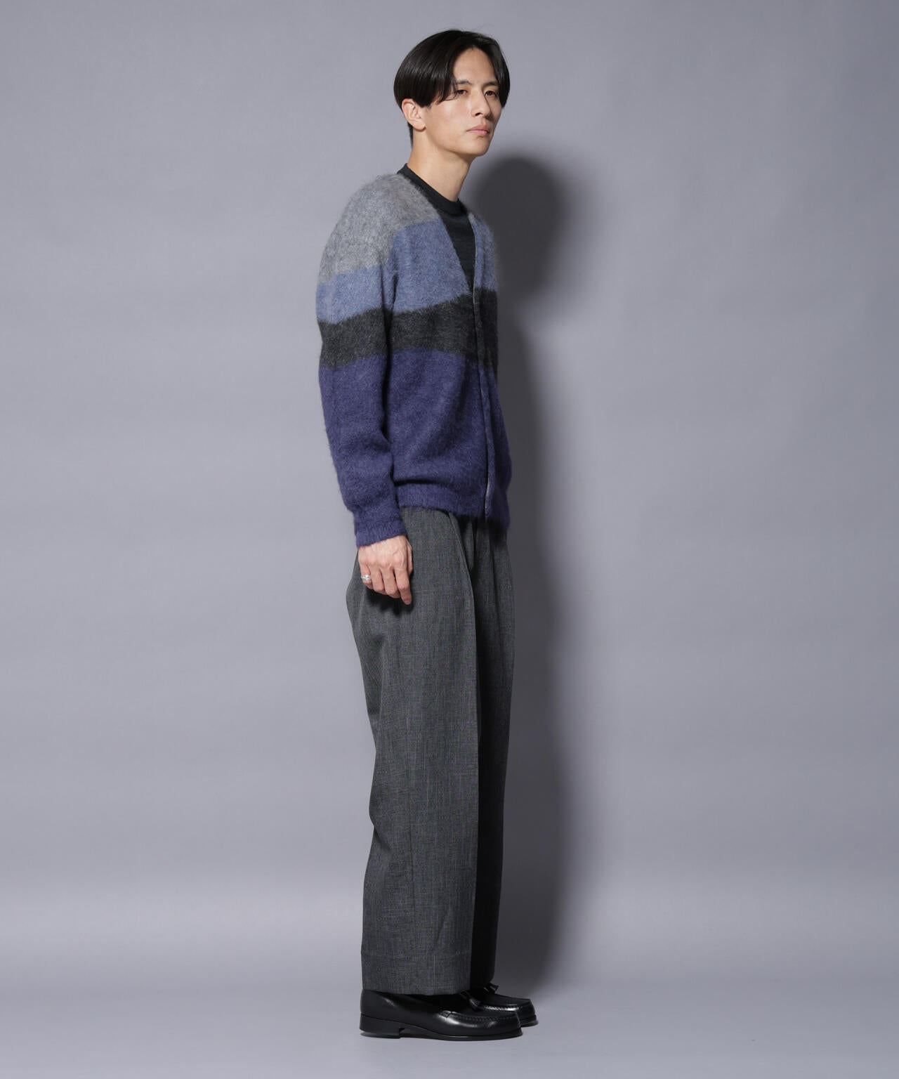 「COFIL」 SCIARADA モヘヤ混 ランドスケープニットカーディガン