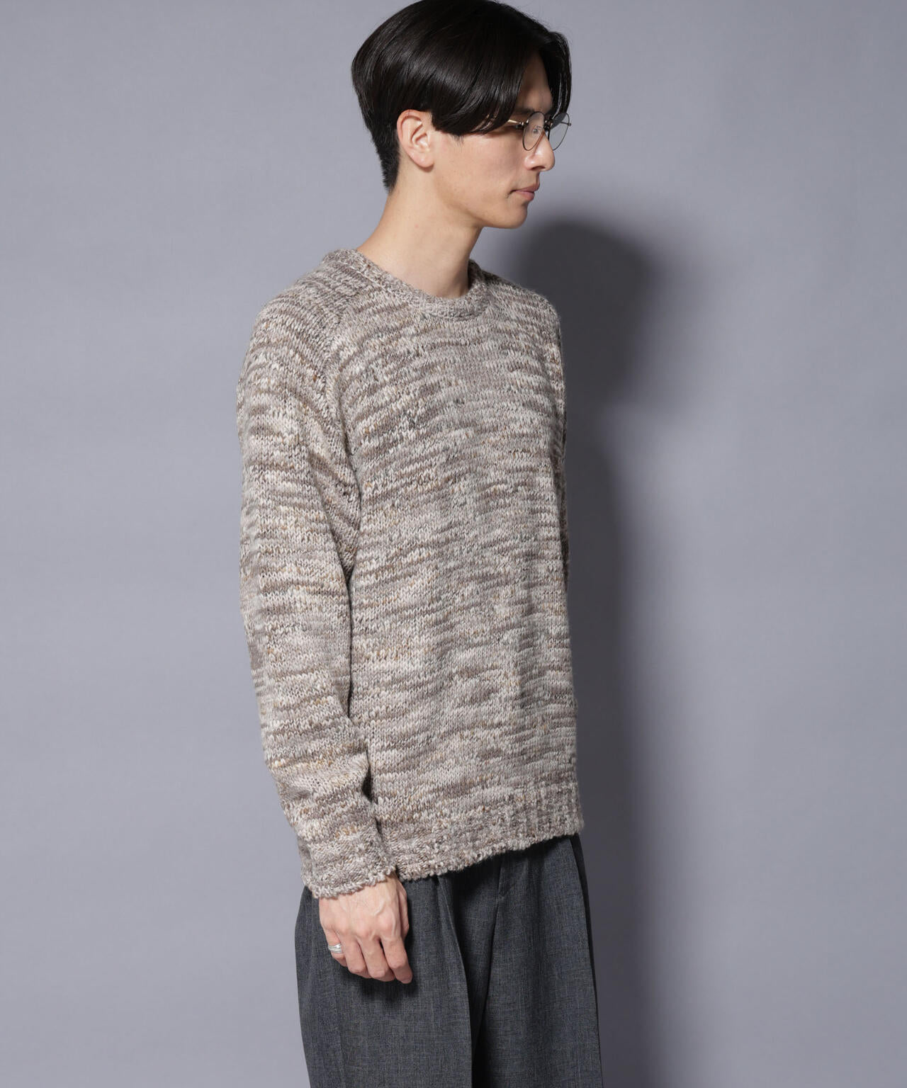 「COFIL」 PAVONE HOLIDAY メランジクルーネックニット