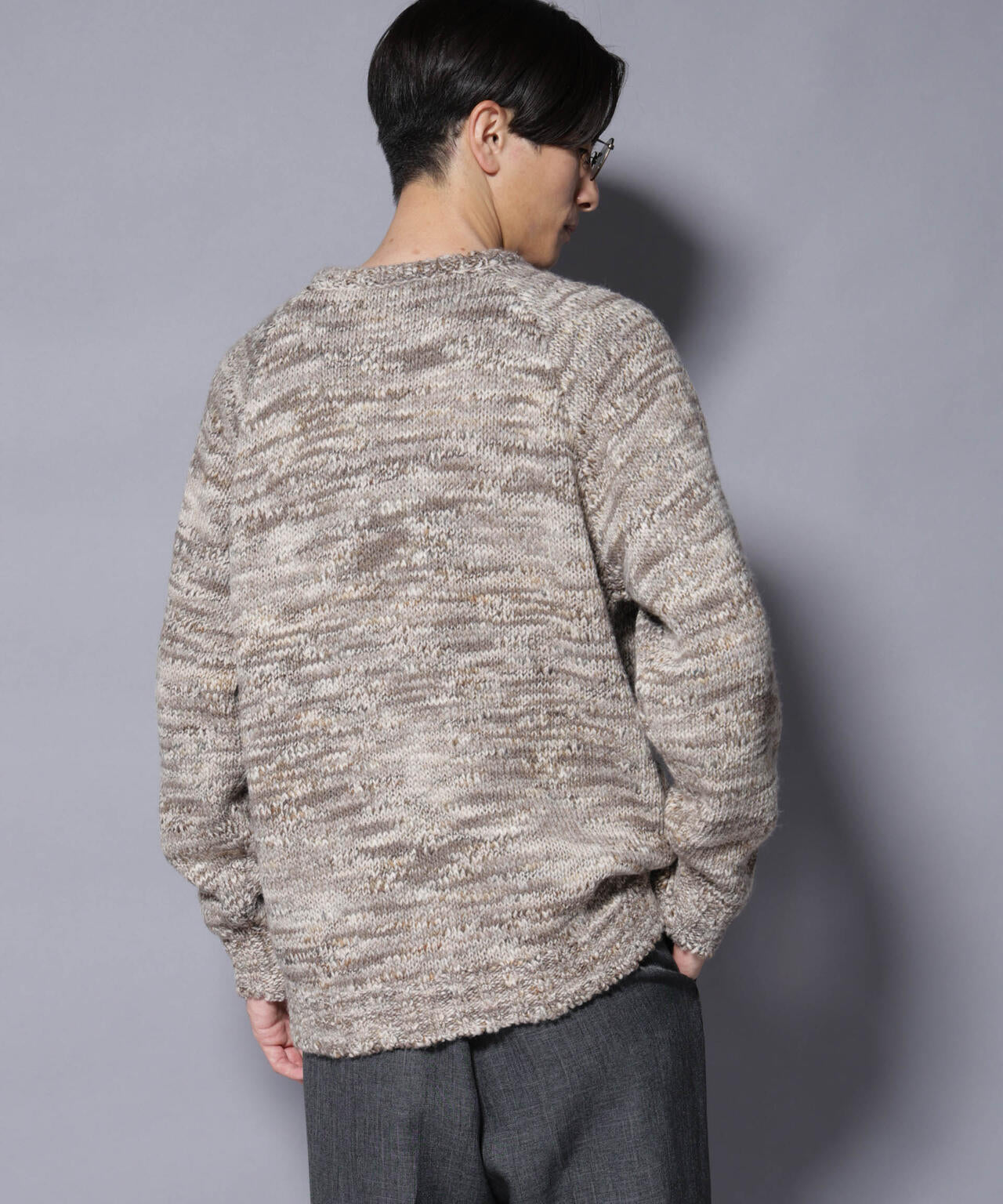 「COFIL」 PAVONE HOLIDAY メランジクルーネックニット