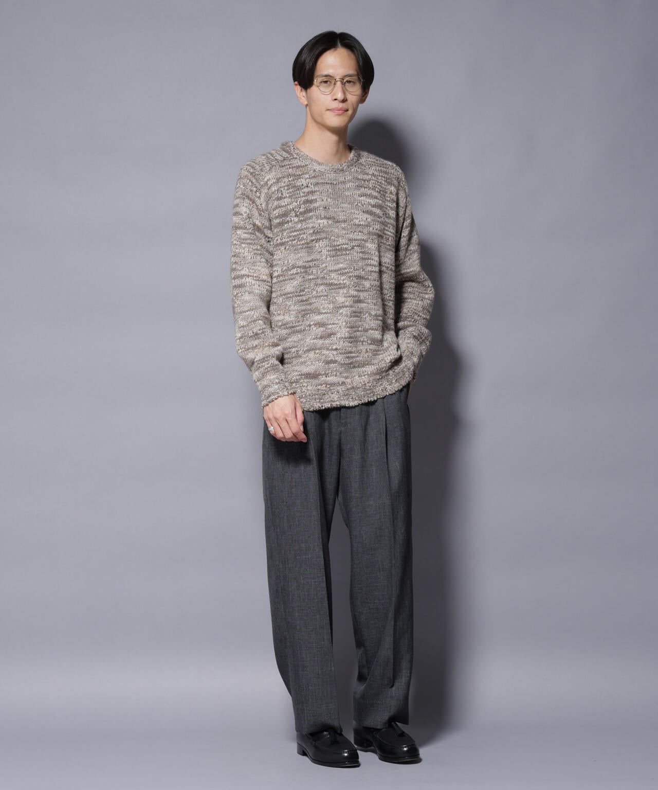 「COFIL」 PAVONE HOLIDAY メランジクルーネックニット