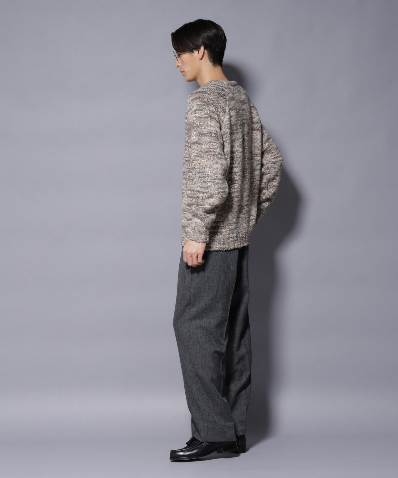 「COFIL」 PAVONE HOLIDAY メランジクルーネックニット