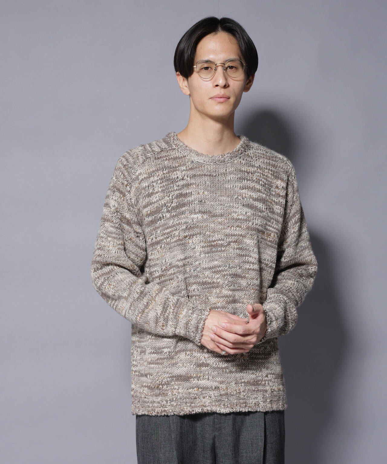 「COFIL」 PAVONE HOLIDAY メランジクルーネックニット