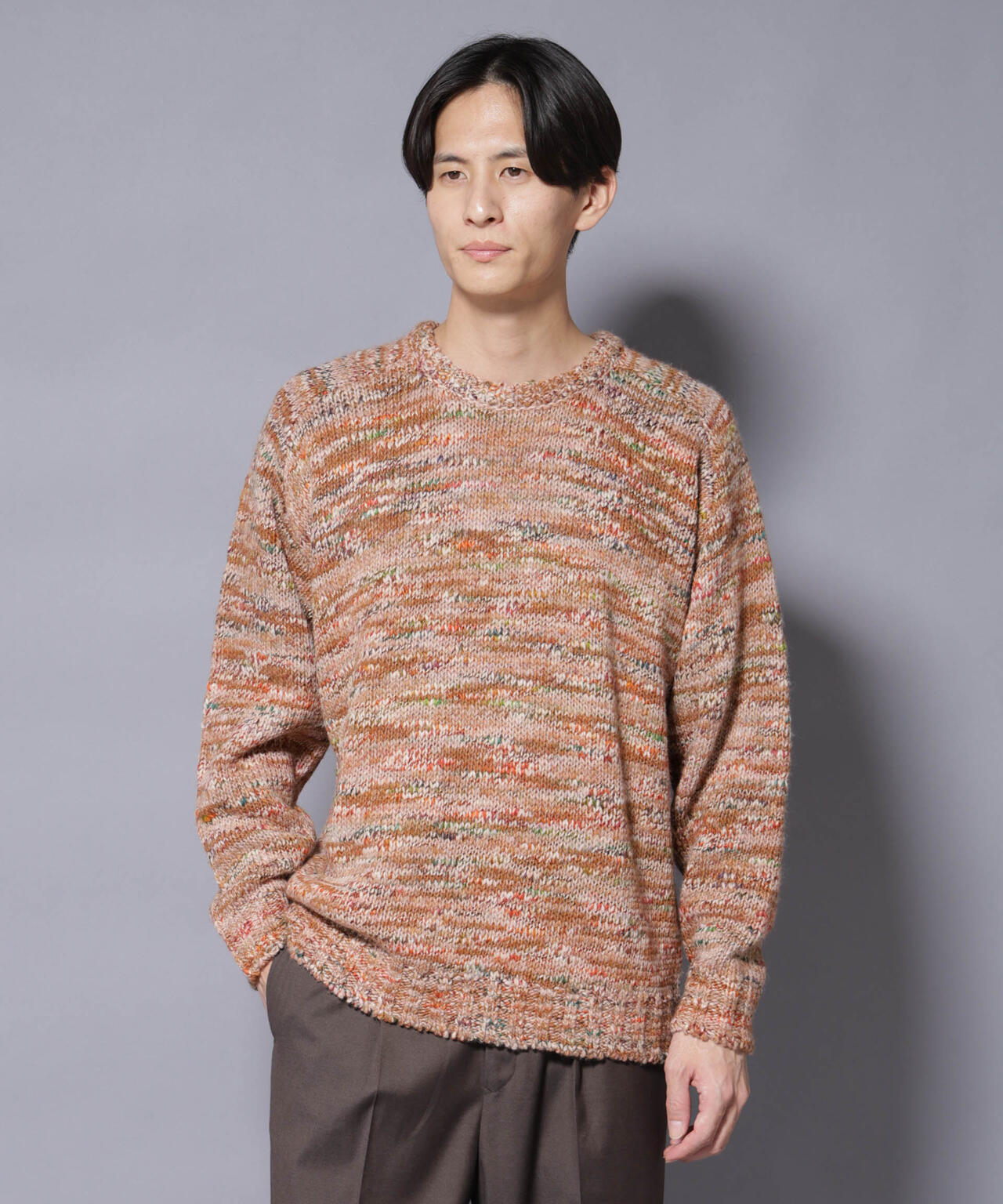 「COFIL」 PAVONE HOLIDAY メランジクルーネックニット