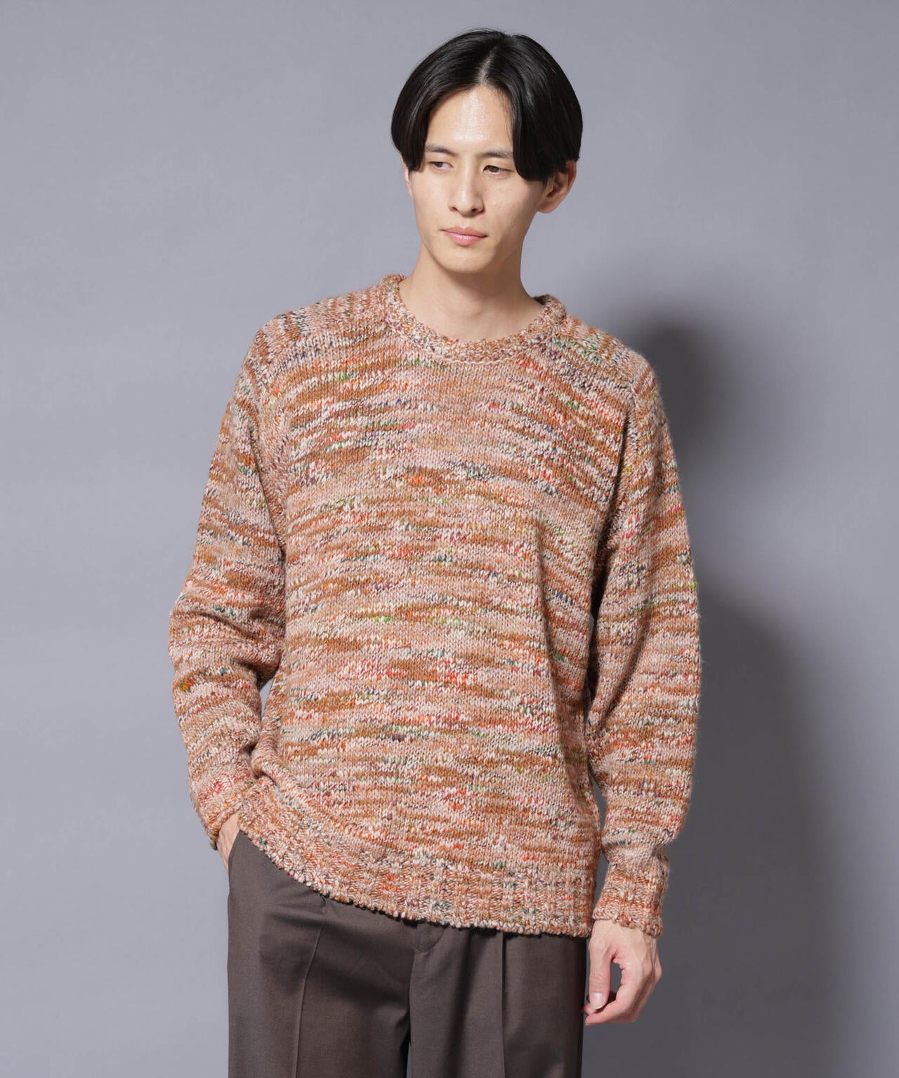 「COFIL」 PAVONE HOLIDAY メランジクルーネックニット