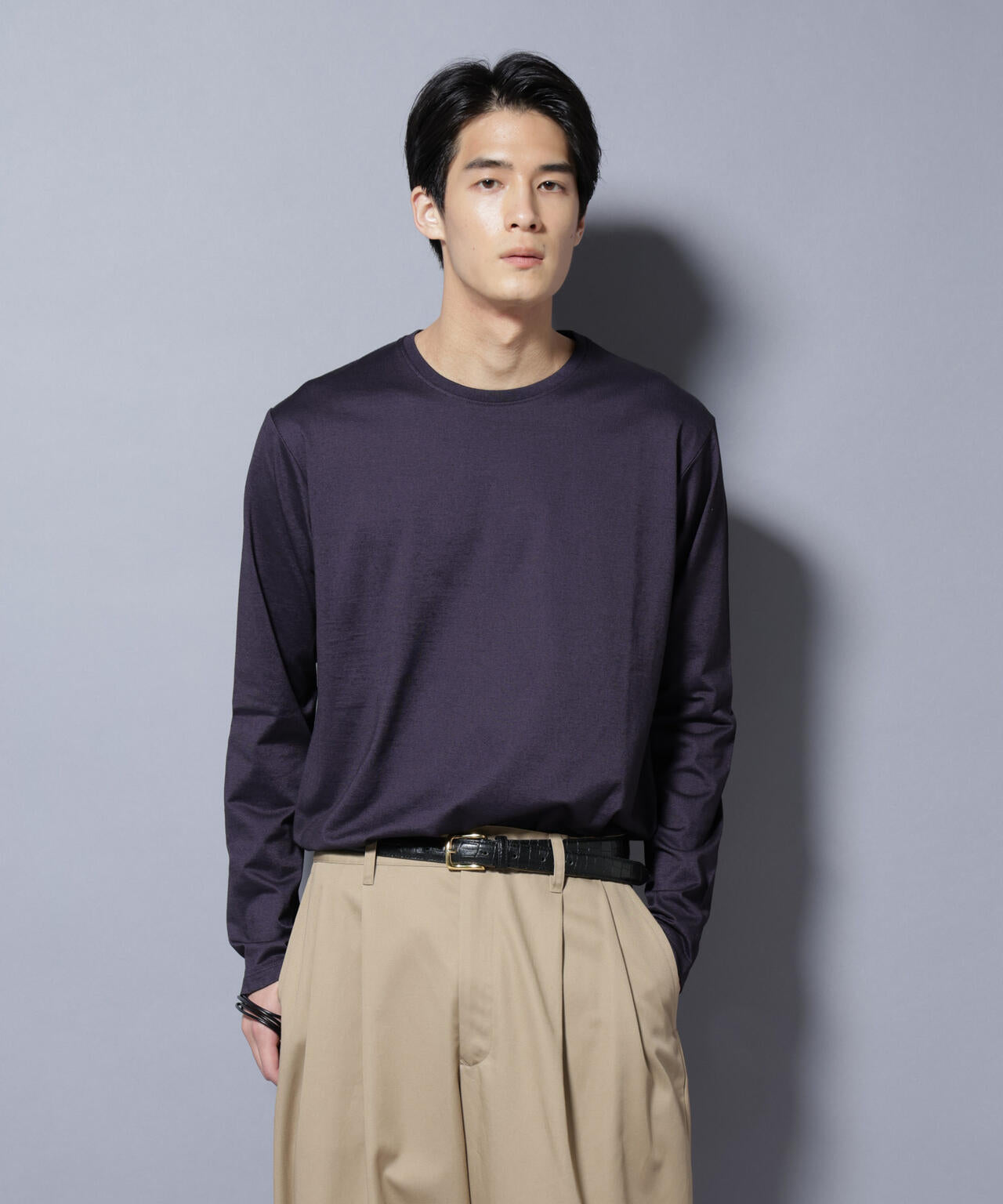 ソラーロライトストレッチクルーネックTシャツ 長袖