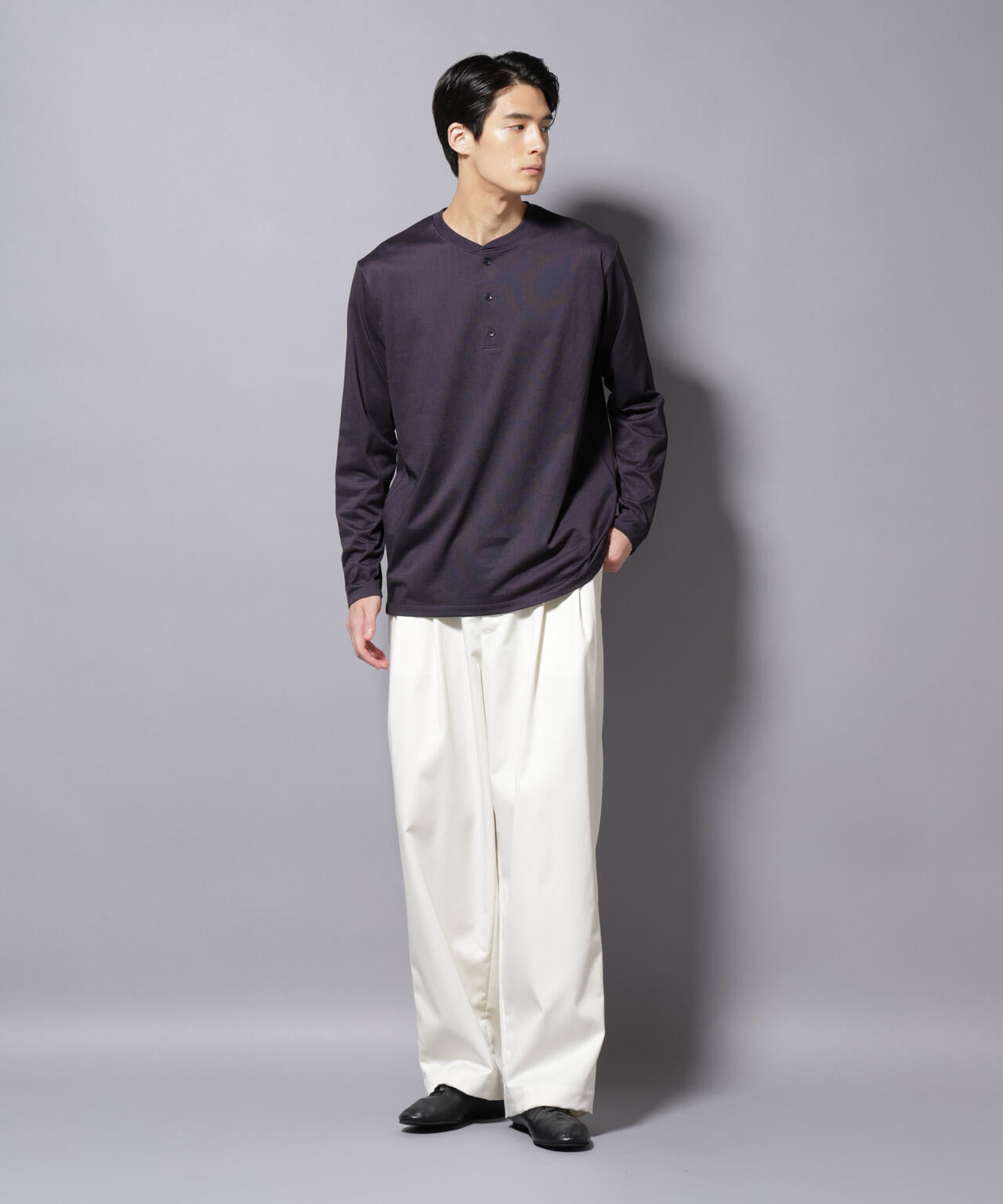 ソラーロライトストレッチヘンリーネックTシャツ 長袖