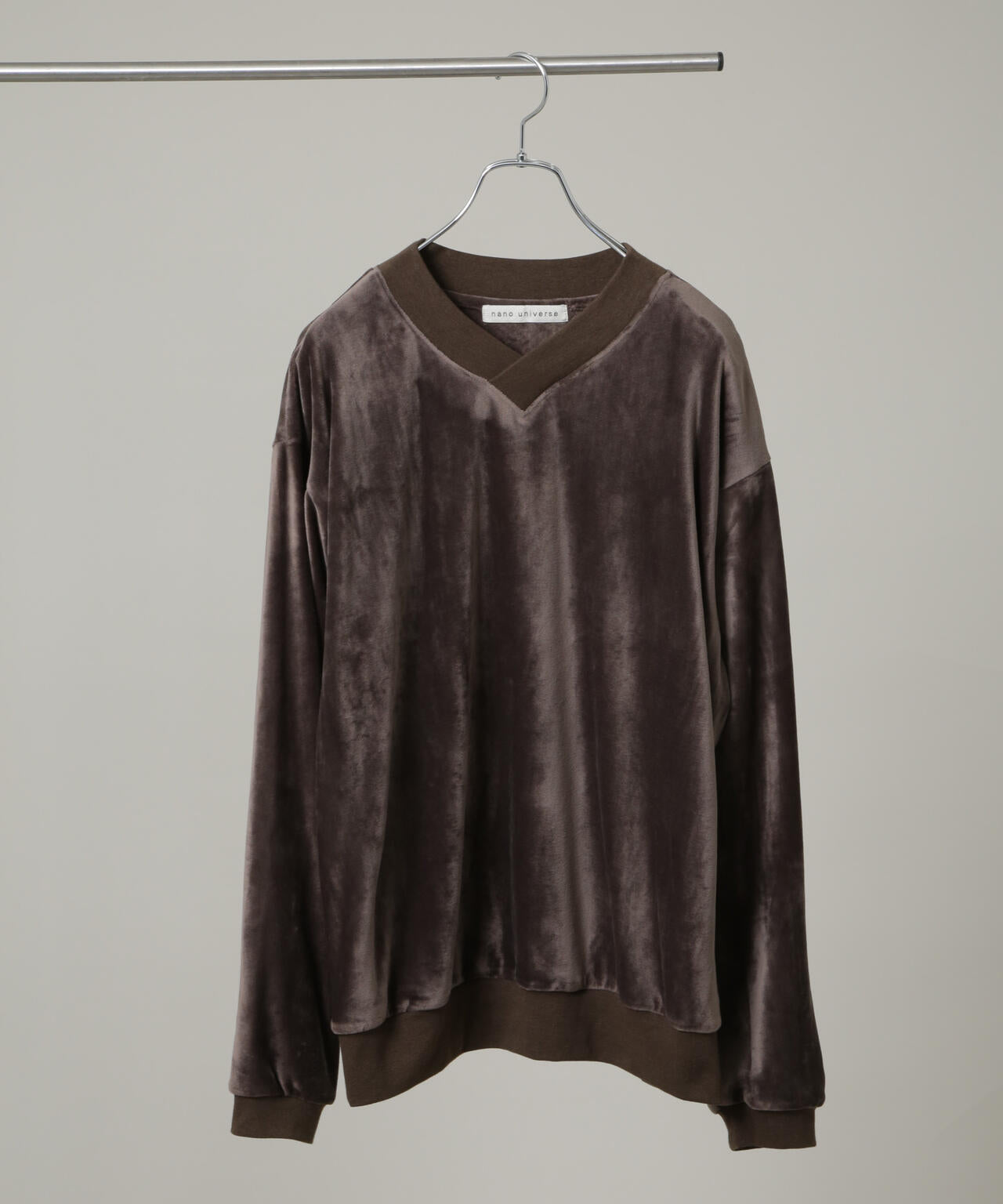 ベロアプルオーバー Vネックスウェット