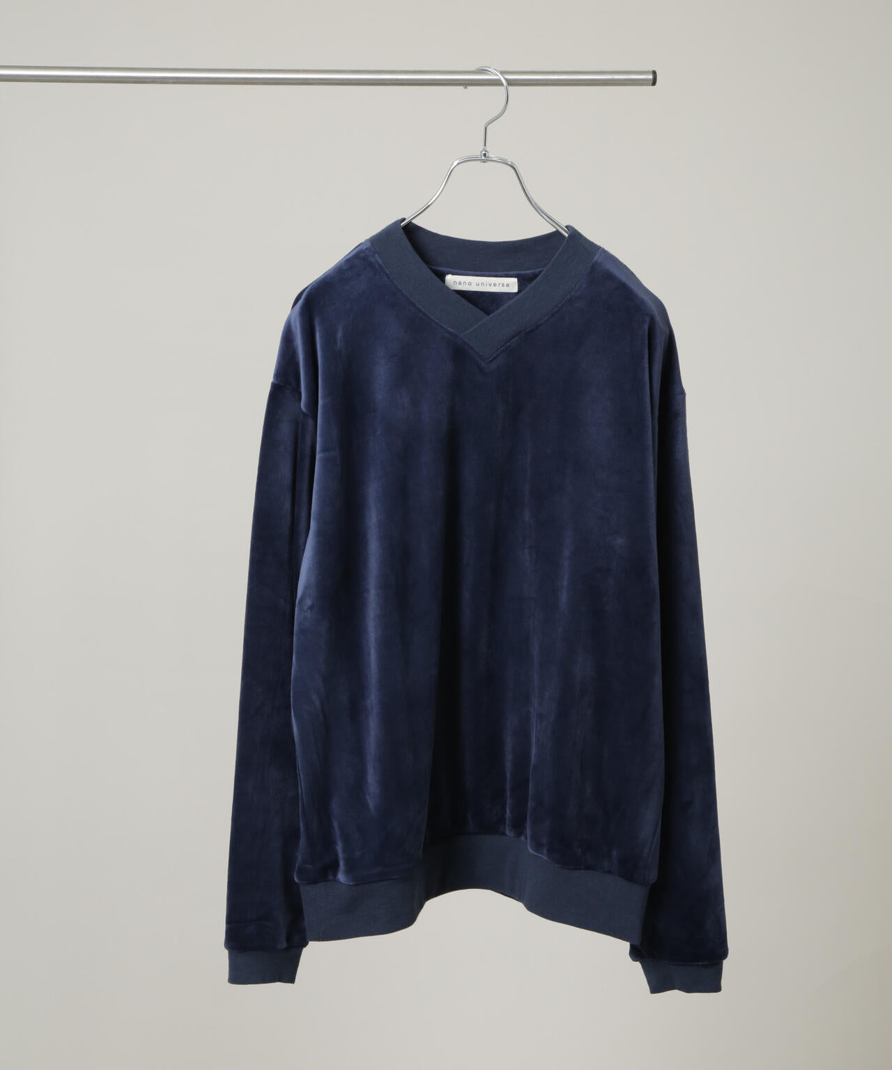 ベロアプルオーバー Vネックスウェット