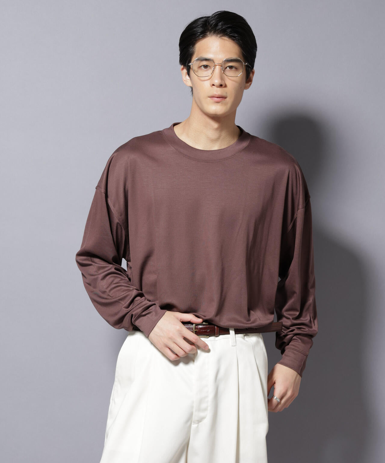 MIYATA×NANO JAPAN MADE キュプラ混 Tシャツ 長袖