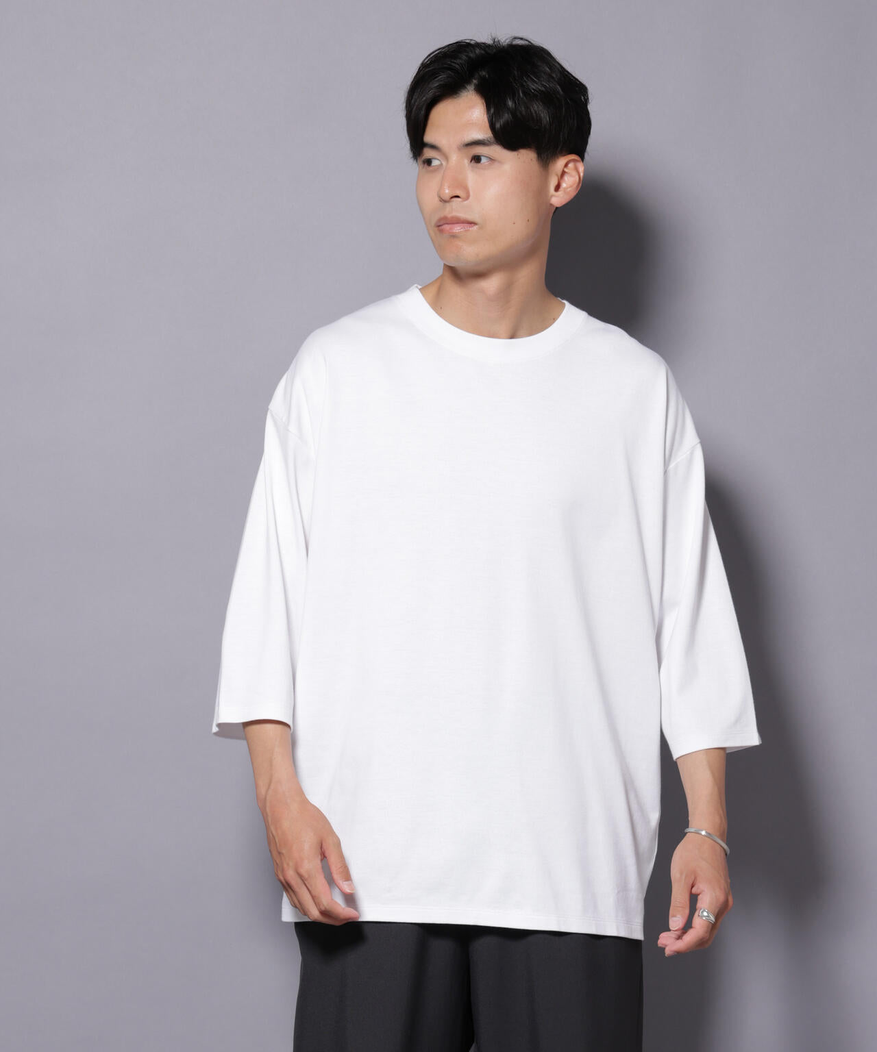 Anti Soaked(R) 汗染み防止 クルーネックワイドTシャツ七分袖