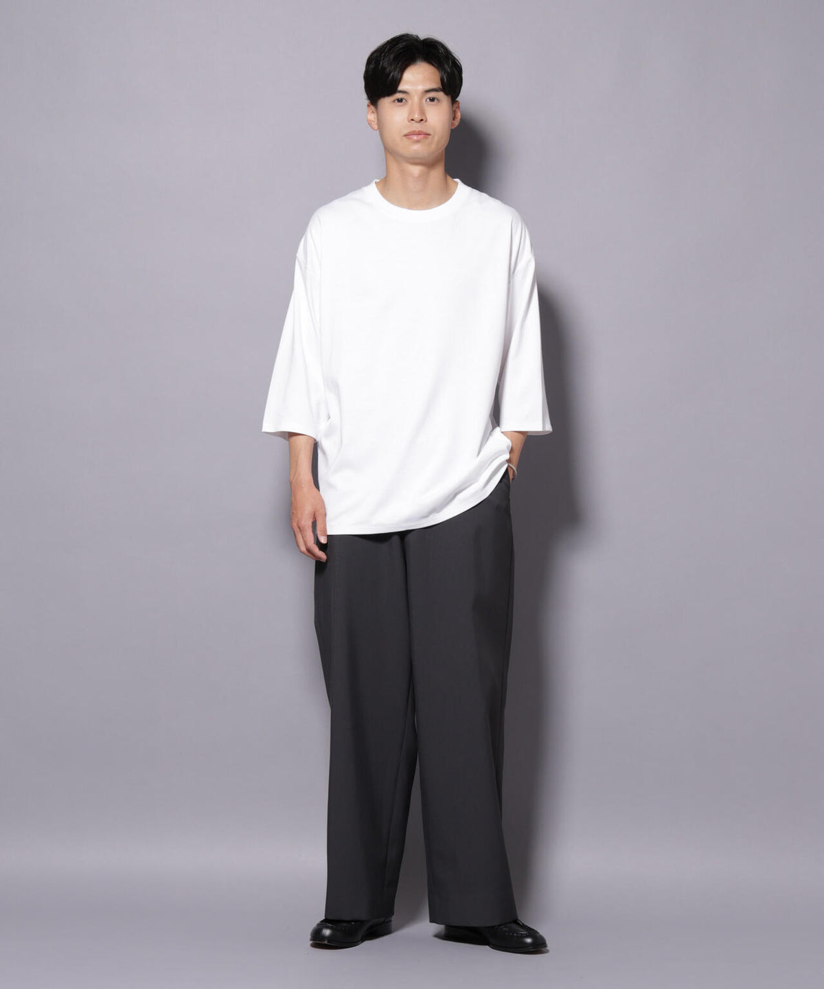 Anti Soaked(R) 汗染み防止 クルーネックワイドTシャツ七分袖