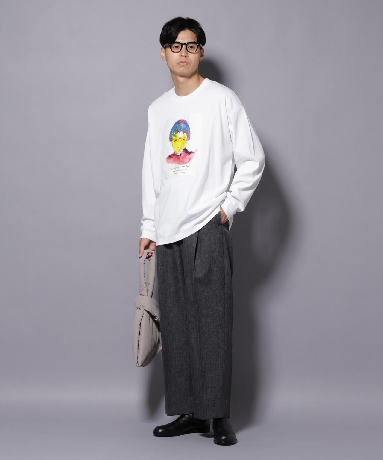 Anti Soaked(R)×SUNCHAIポートレート汗染み防止 Tシャツ長袖