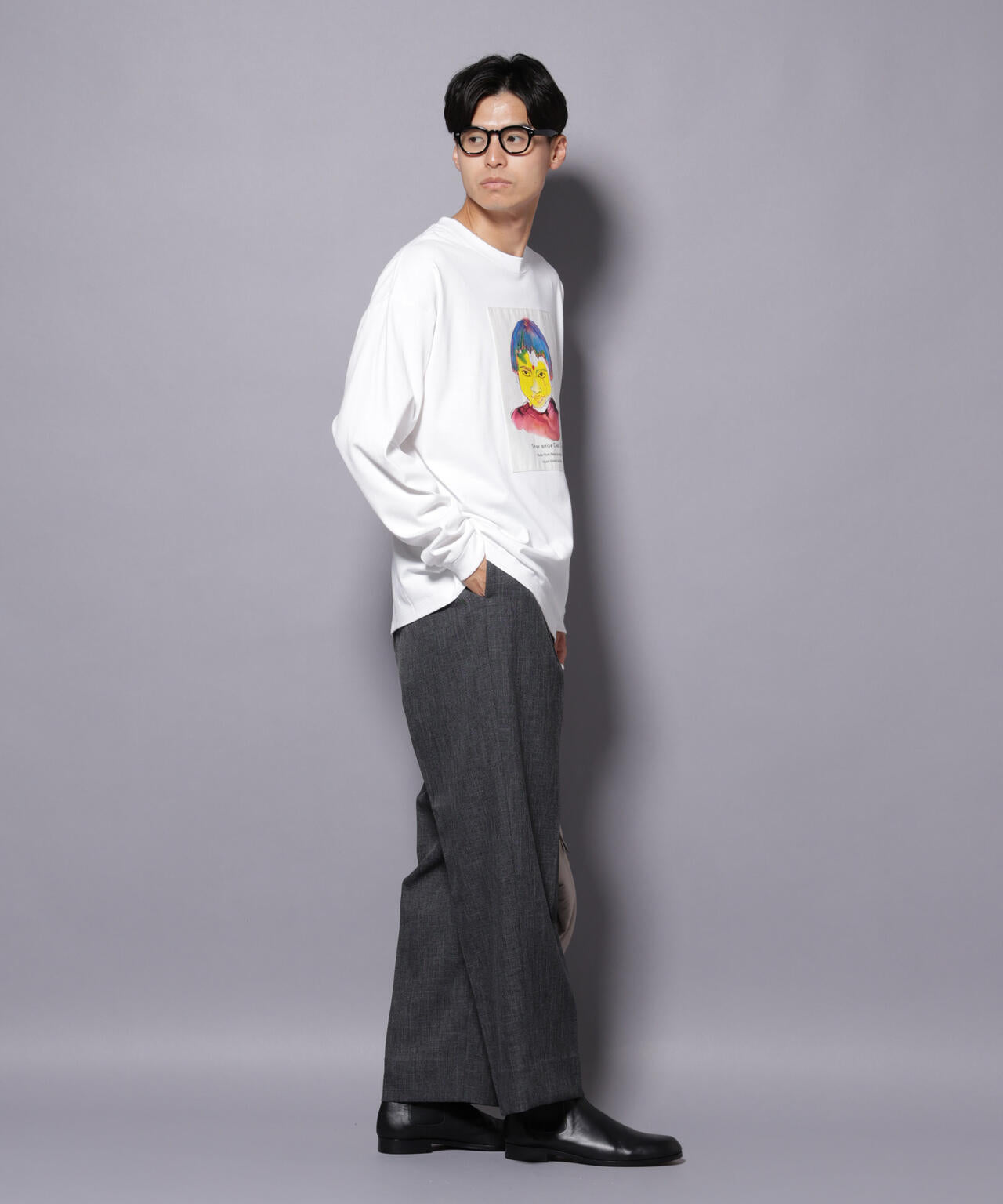 Anti Soaked(R)×SUNCHAIポートレート汗染み防止 Tシャツ長袖