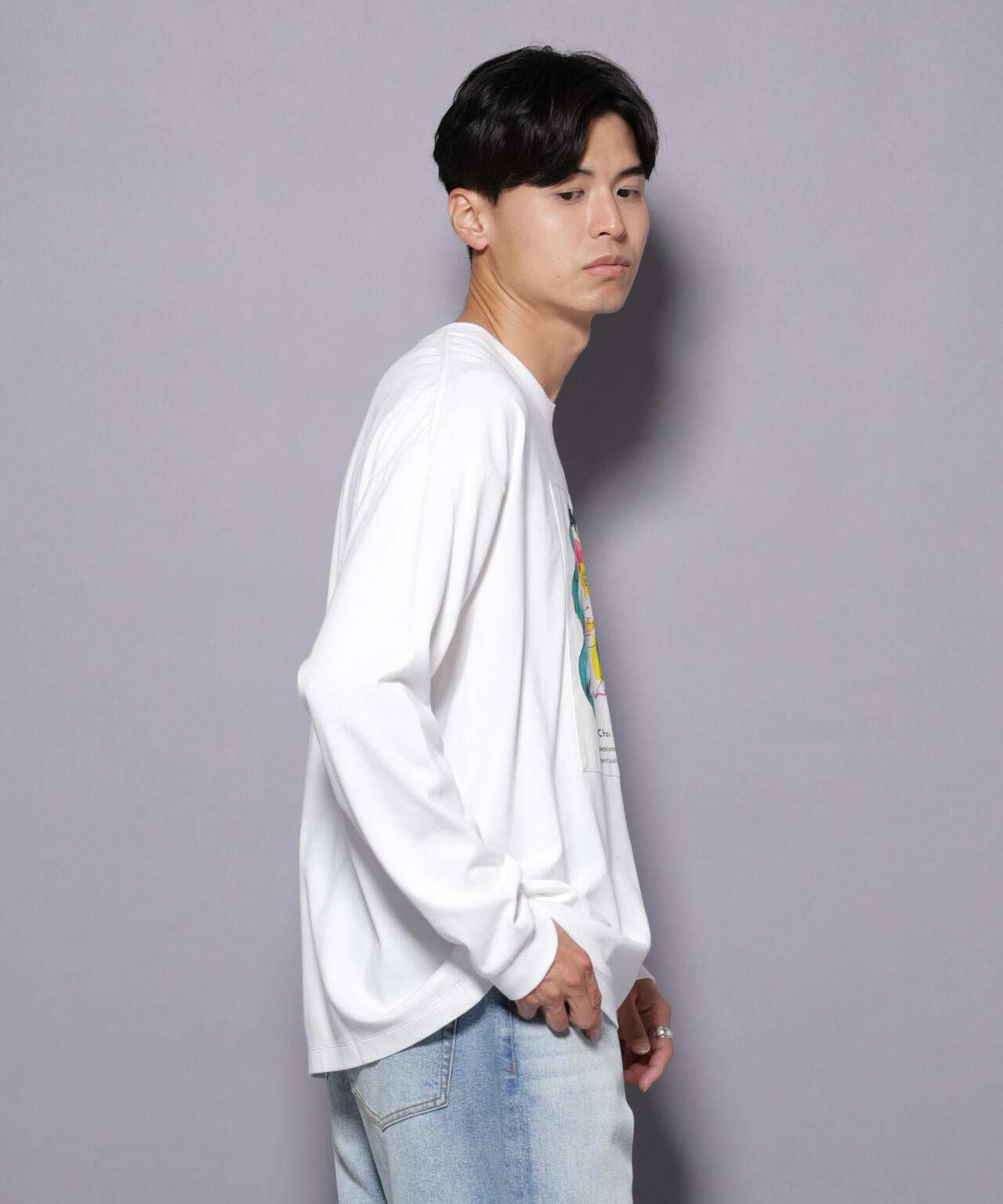 Anti Soaked(R)×SUNCHAIポートレート汗染み防止 Tシャツ長袖