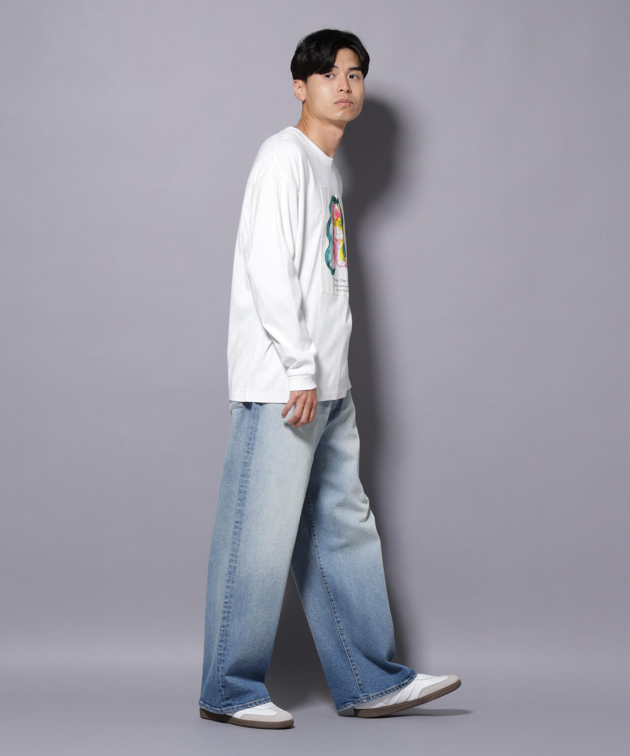 Anti Soaked(R)×SUNCHAIポートレート汗染み防止 Tシャツ長袖