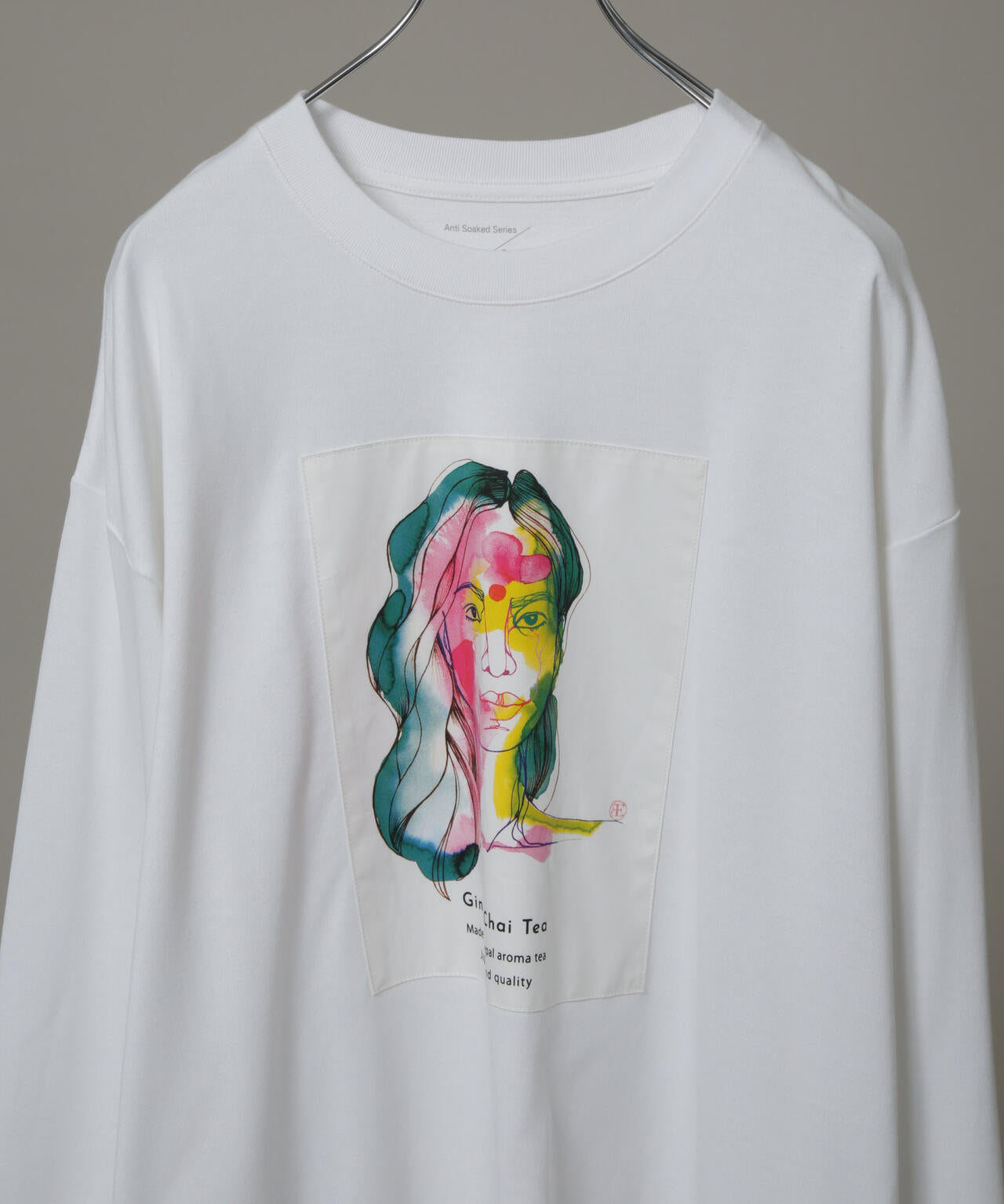 Anti Soaked(R)×SUNCHAIポートレート汗染み防止 Tシャツ長袖